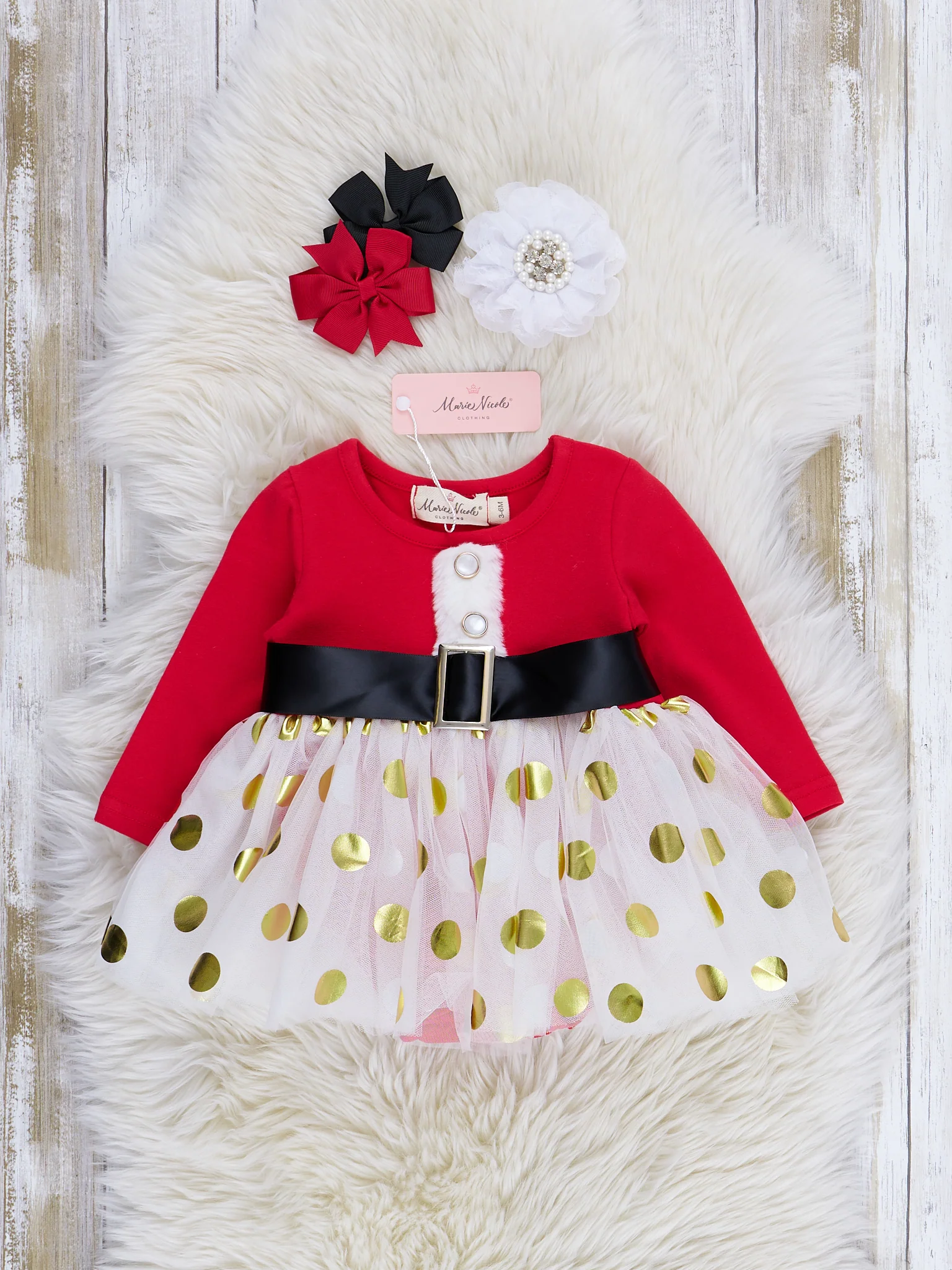 Red Little Miss Klaus Tulle Romper