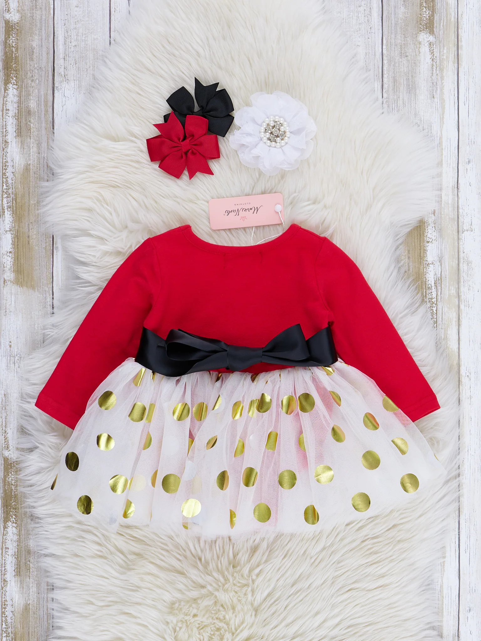Red Little Miss Klaus Tulle Romper - Image 2