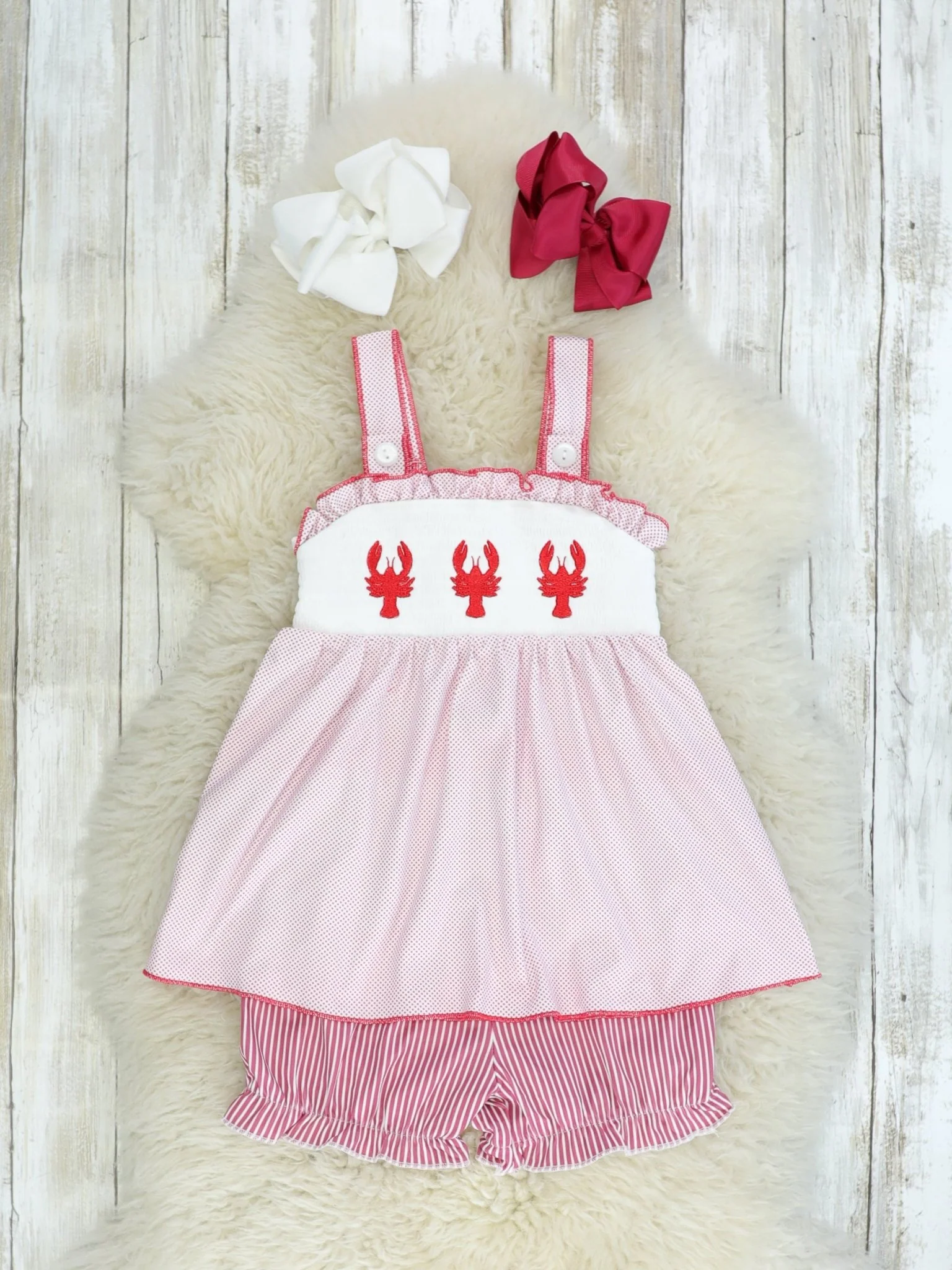Red Lobster Smocked Outfit