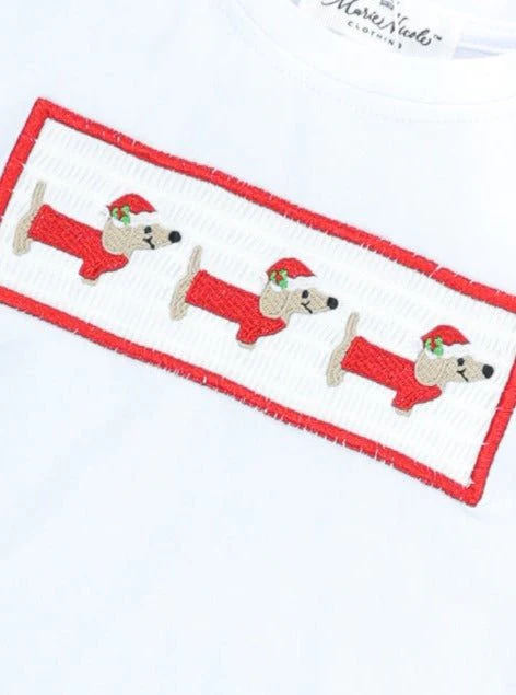 Red Plaid Smocked Dachshund Outfit - Image 3