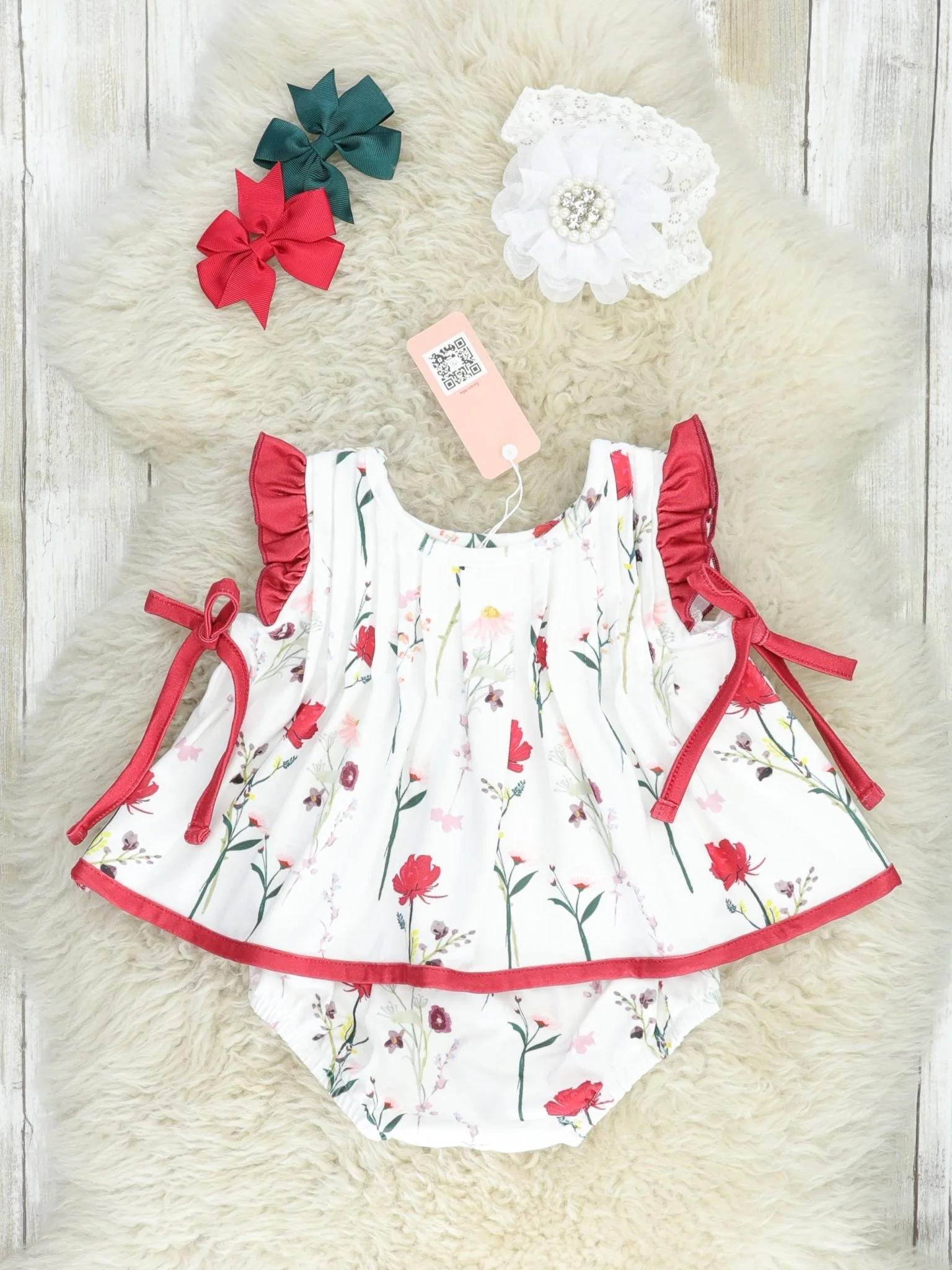 Red Polka Dot Poppy Bloomers Outfit - Image 3