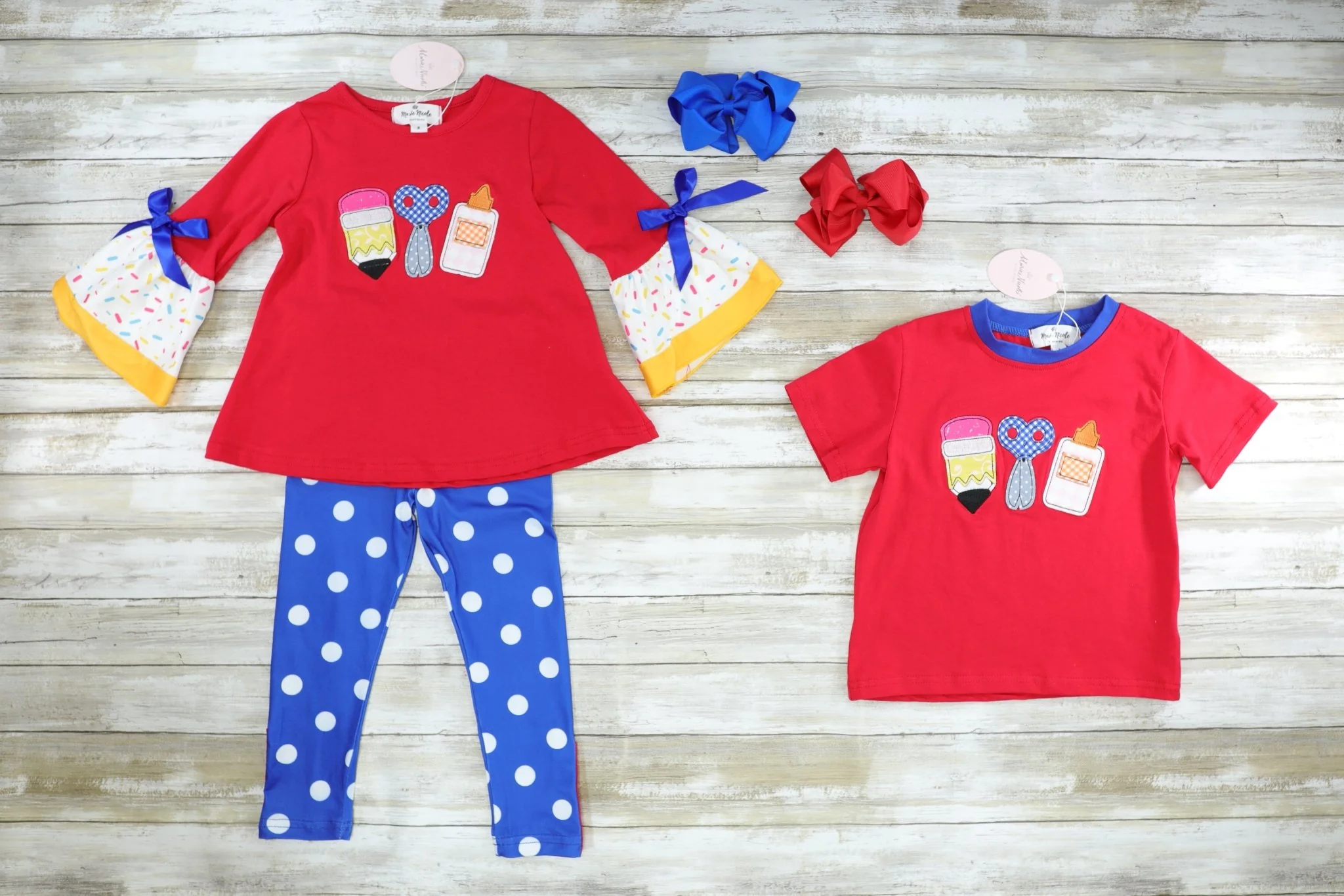 Red School Supplies & Polka Dots Outfit - Image 3