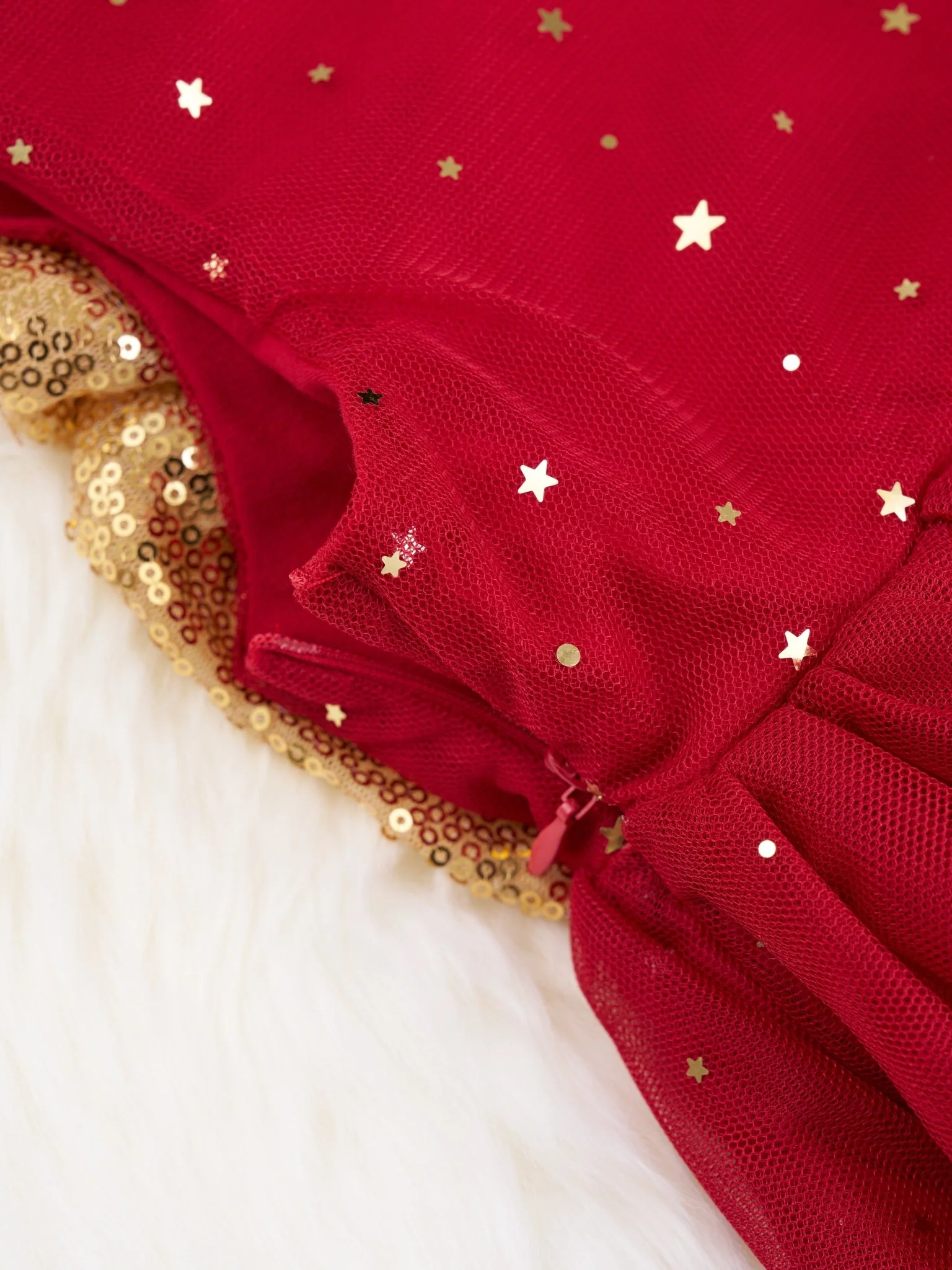 Red Sparkly Tulle Tank Swing Dress - Image 3
