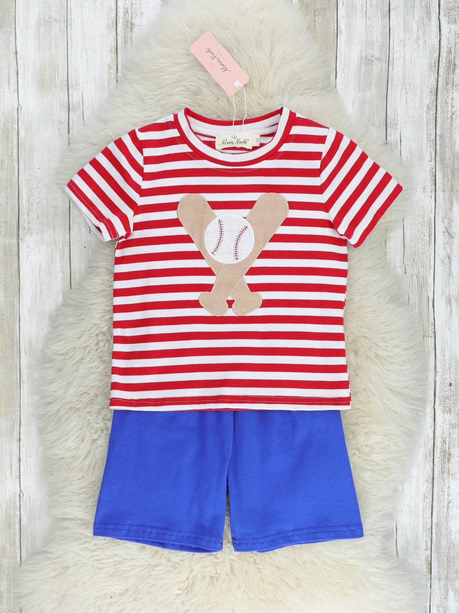 Red Striped Baseball Outfit