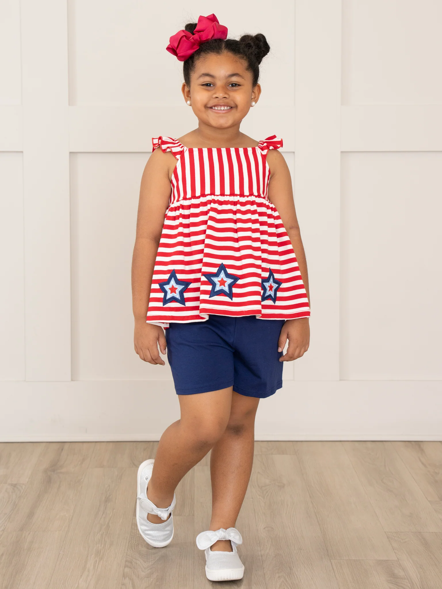 Red Striped Fireworks Ruffle Outfit - Image 4