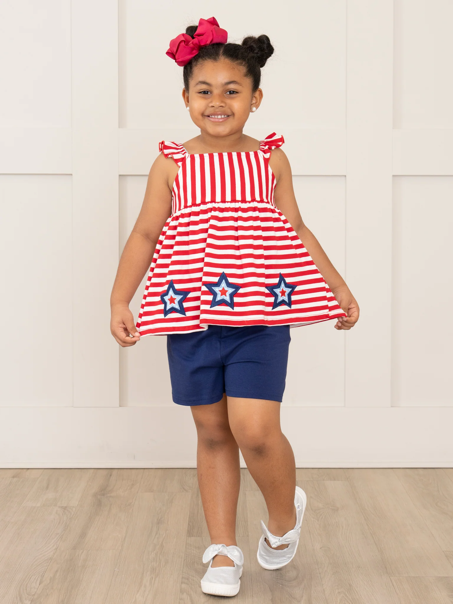Red Striped Fireworks Ruffle Outfit - Image 5