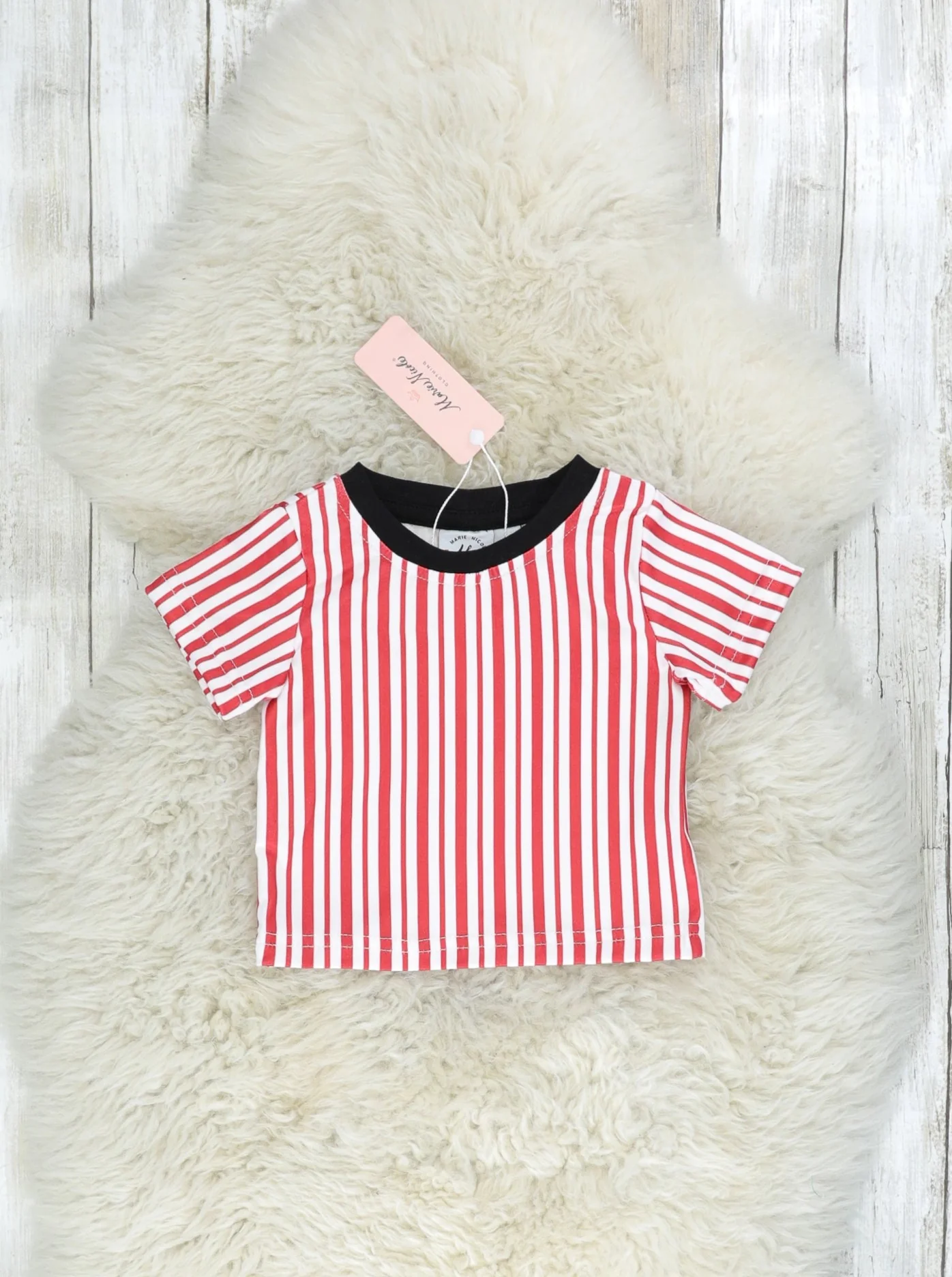 Red Striped French Fry Overall Set - Image 3