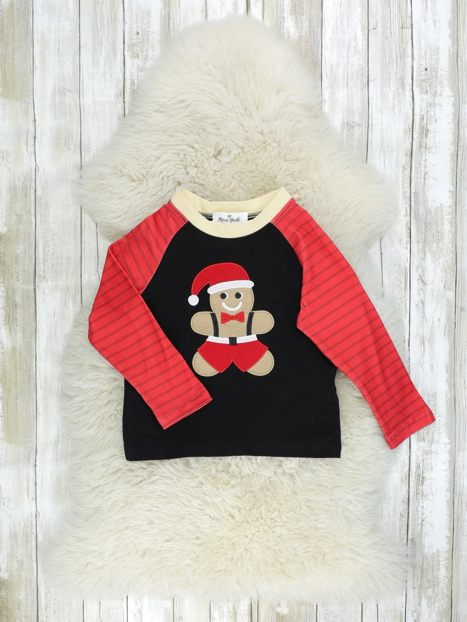 Red Striped Gingerbread Raglan Shirt