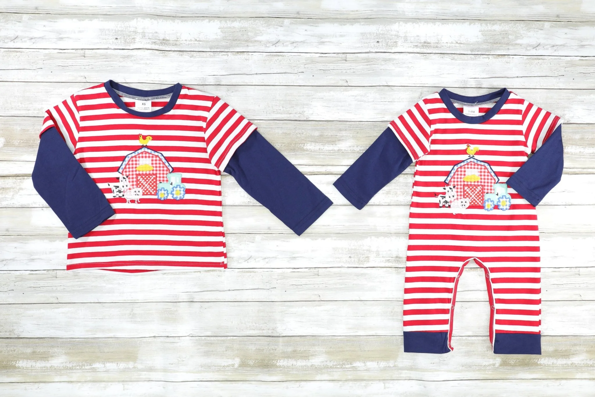 Red Striped Layered Barn Shirt - Image 2