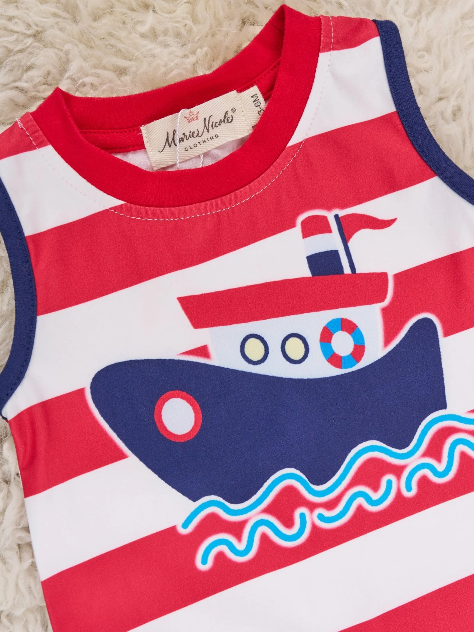 Red Striped Sailboat Johnny - Image 2