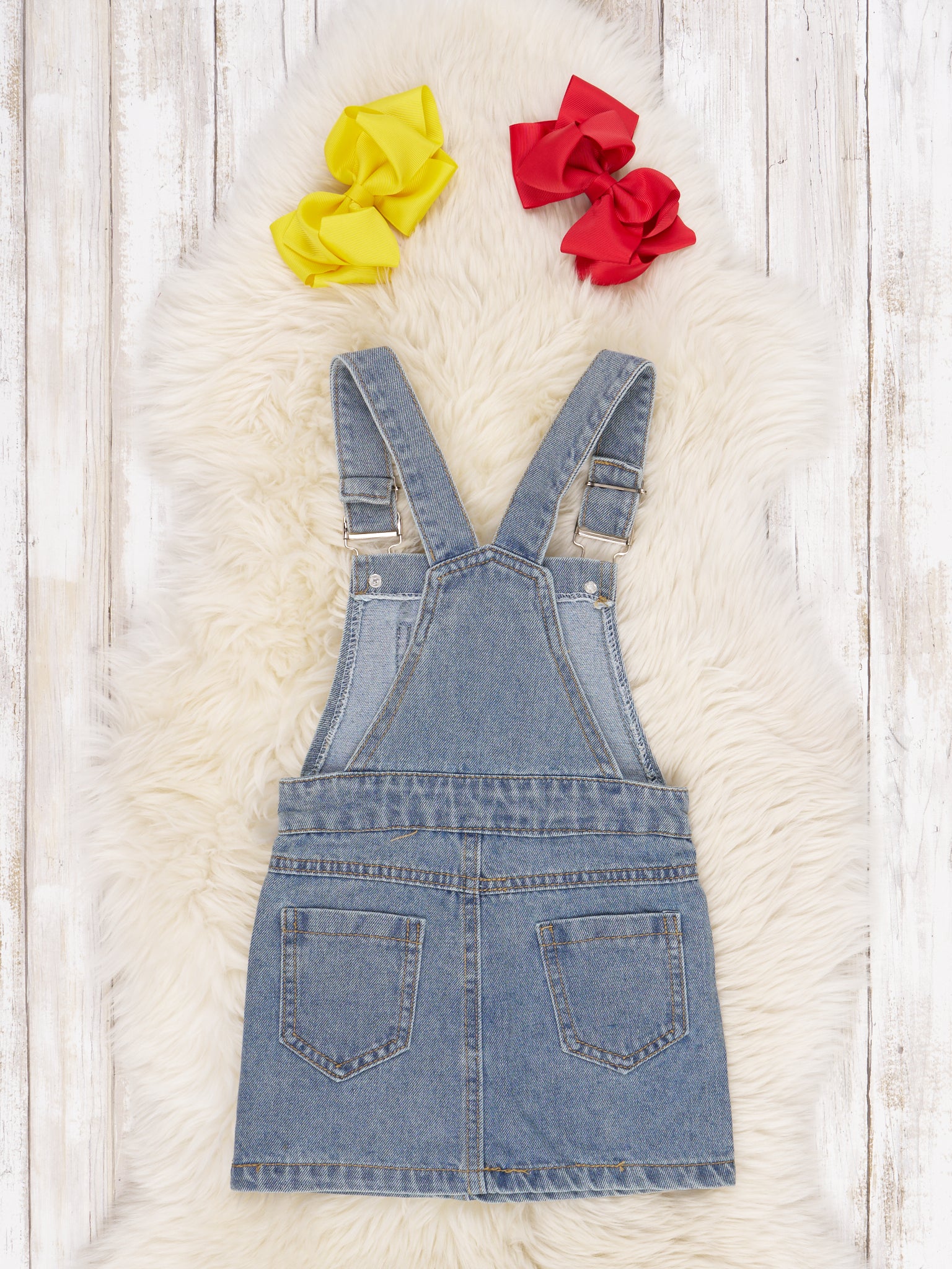 Red Striped Shirt & Denim Turkey Overall Dress - Image 4