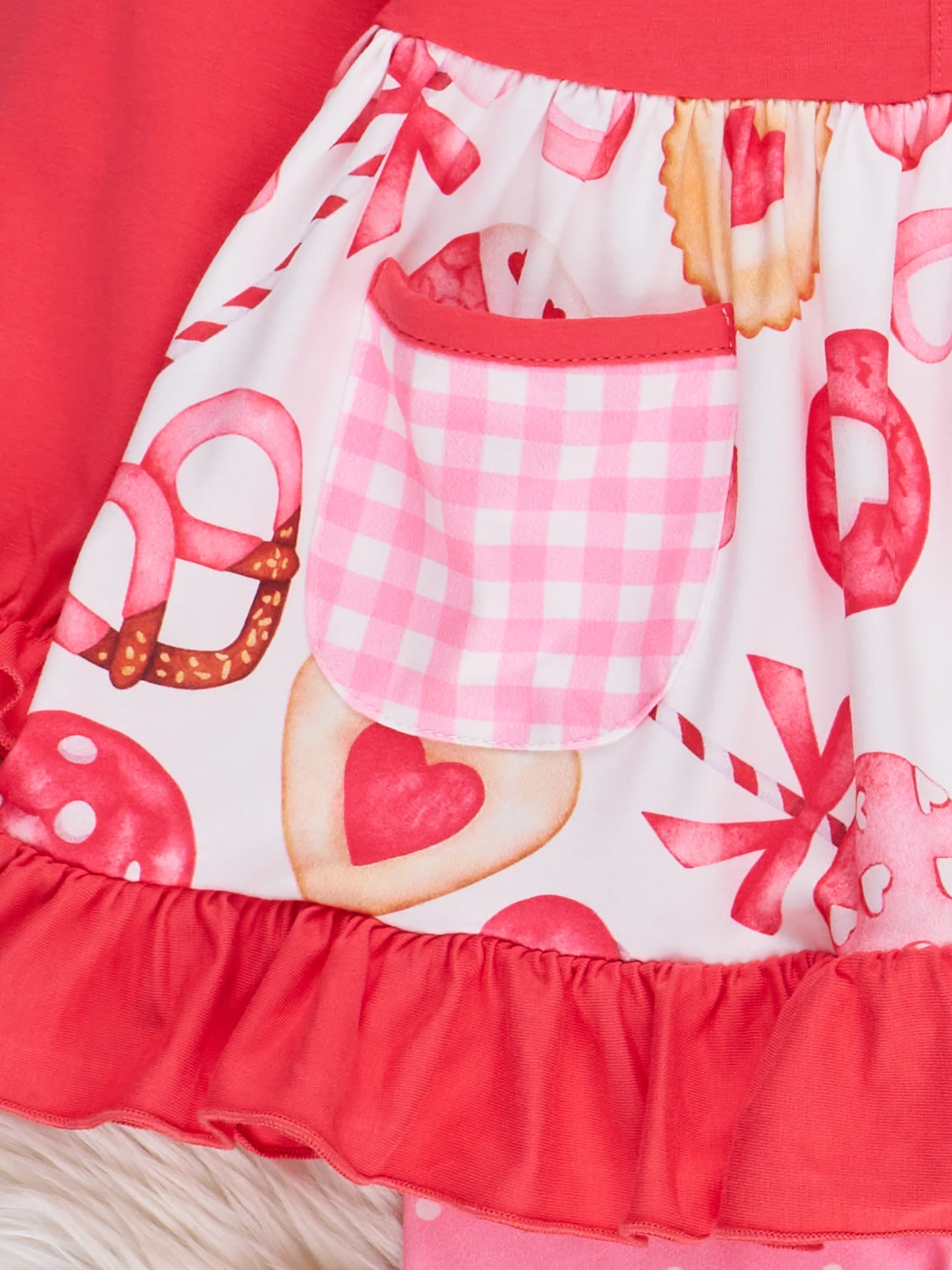 Red Sweet Valentine Treats Ruffle Outfit - Image 3