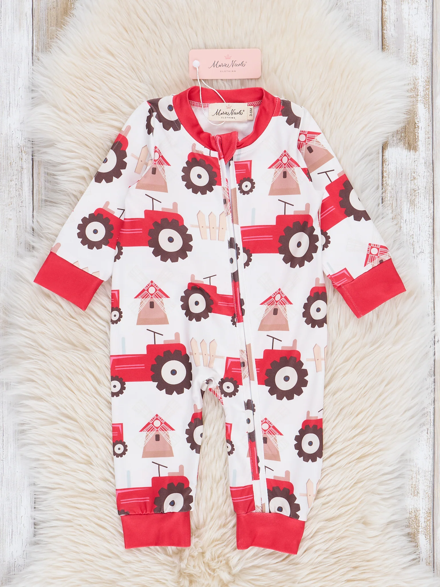 Red Tractor Tales Sleeper Pajamas