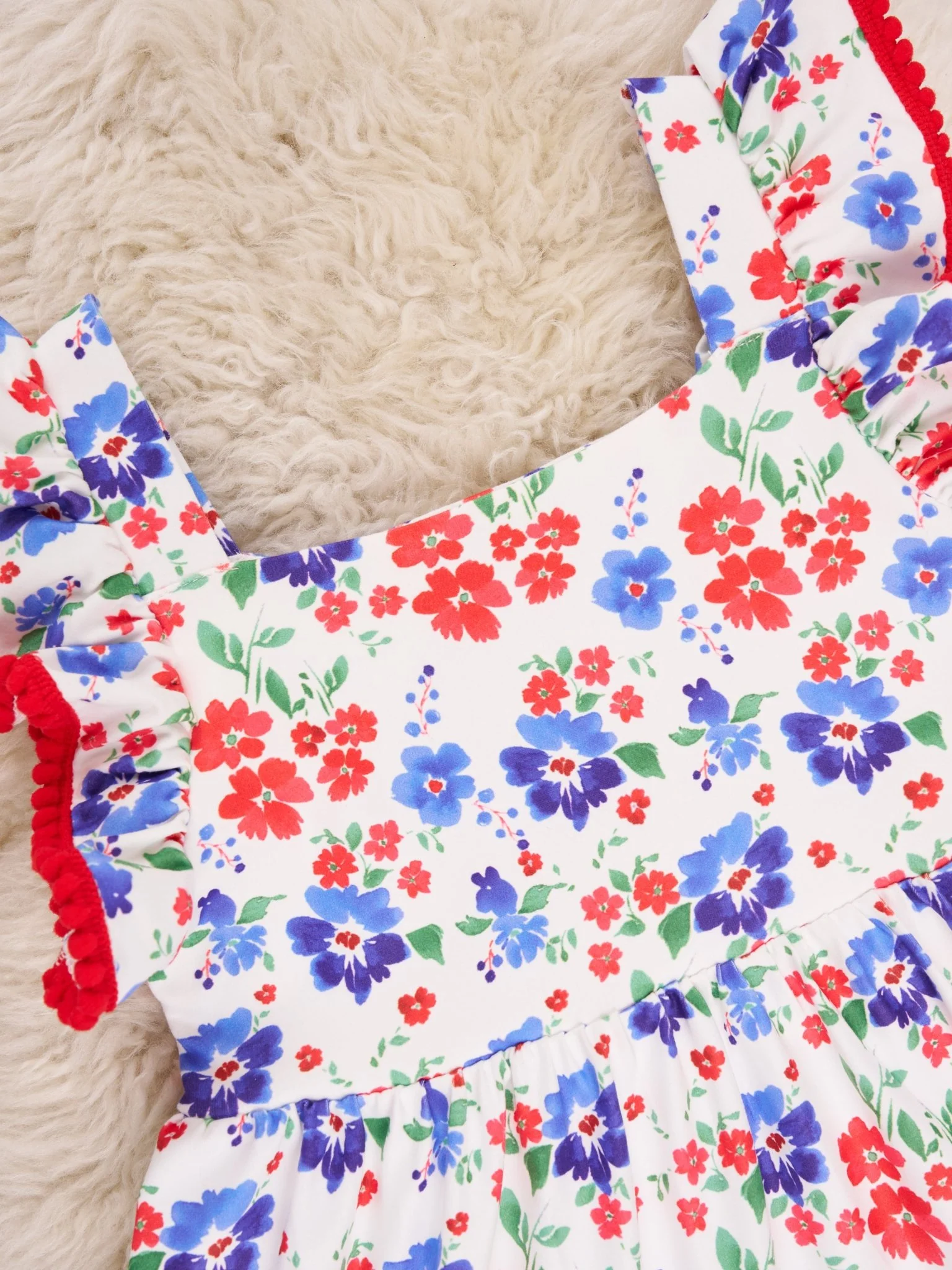 Red White & Blue Poppy Ruffle Dress - Image 3