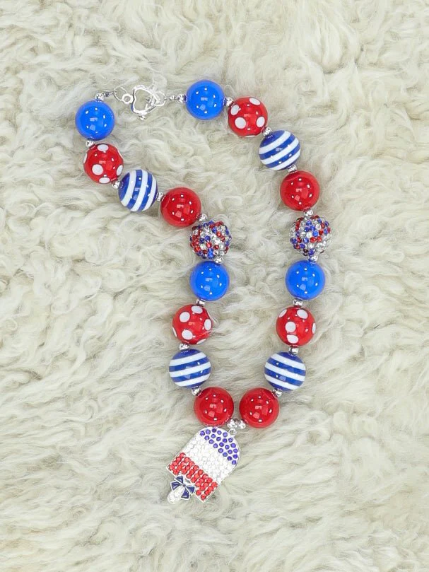 Red, White, & Blue Popsicle Bubblegum Necklace