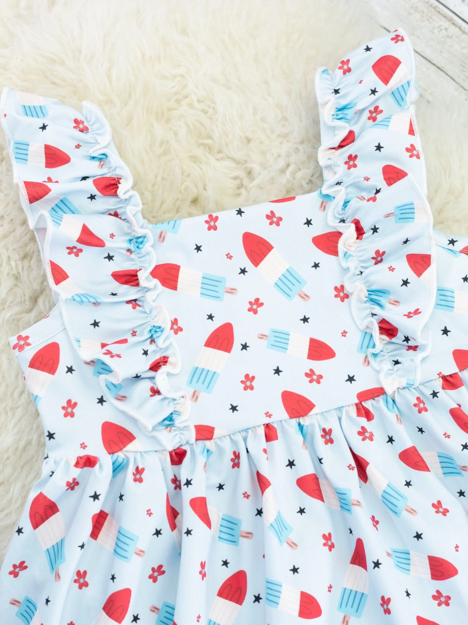 Red, White, & Blue Popsicle Ruffle Dress - Image 2