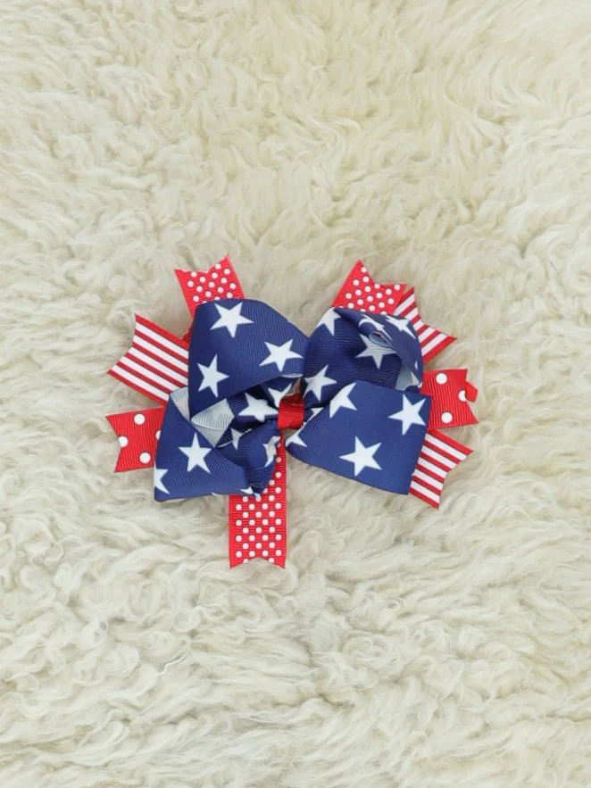 Red, White, & Blue Star Bow