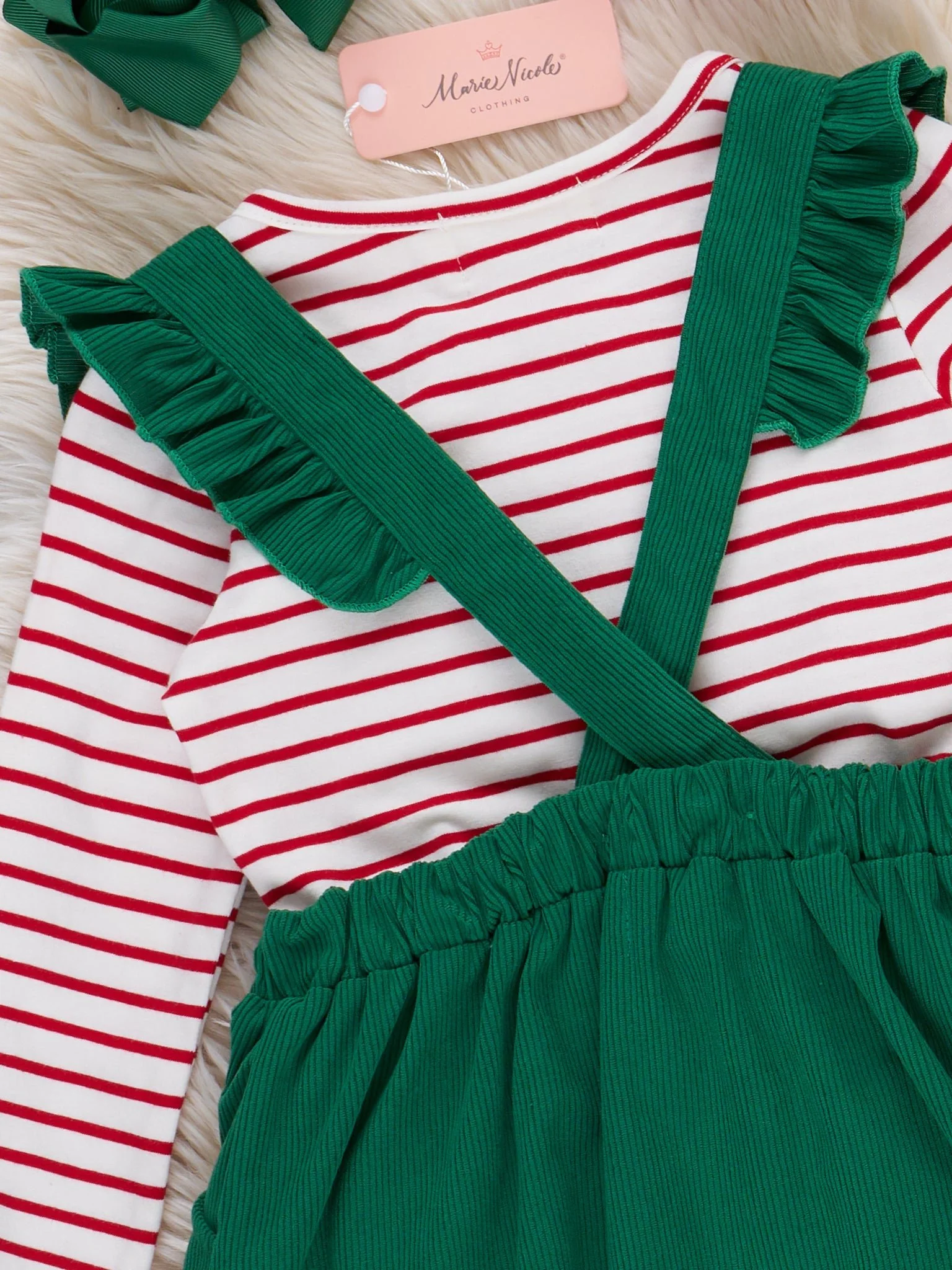 Reindeer Embroidered Corduroy Skirtall Outfit - Image 3
