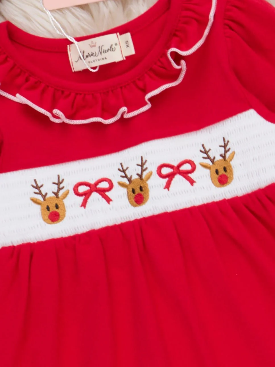 Reindeer Ribbons Smocked Dress - Image 2