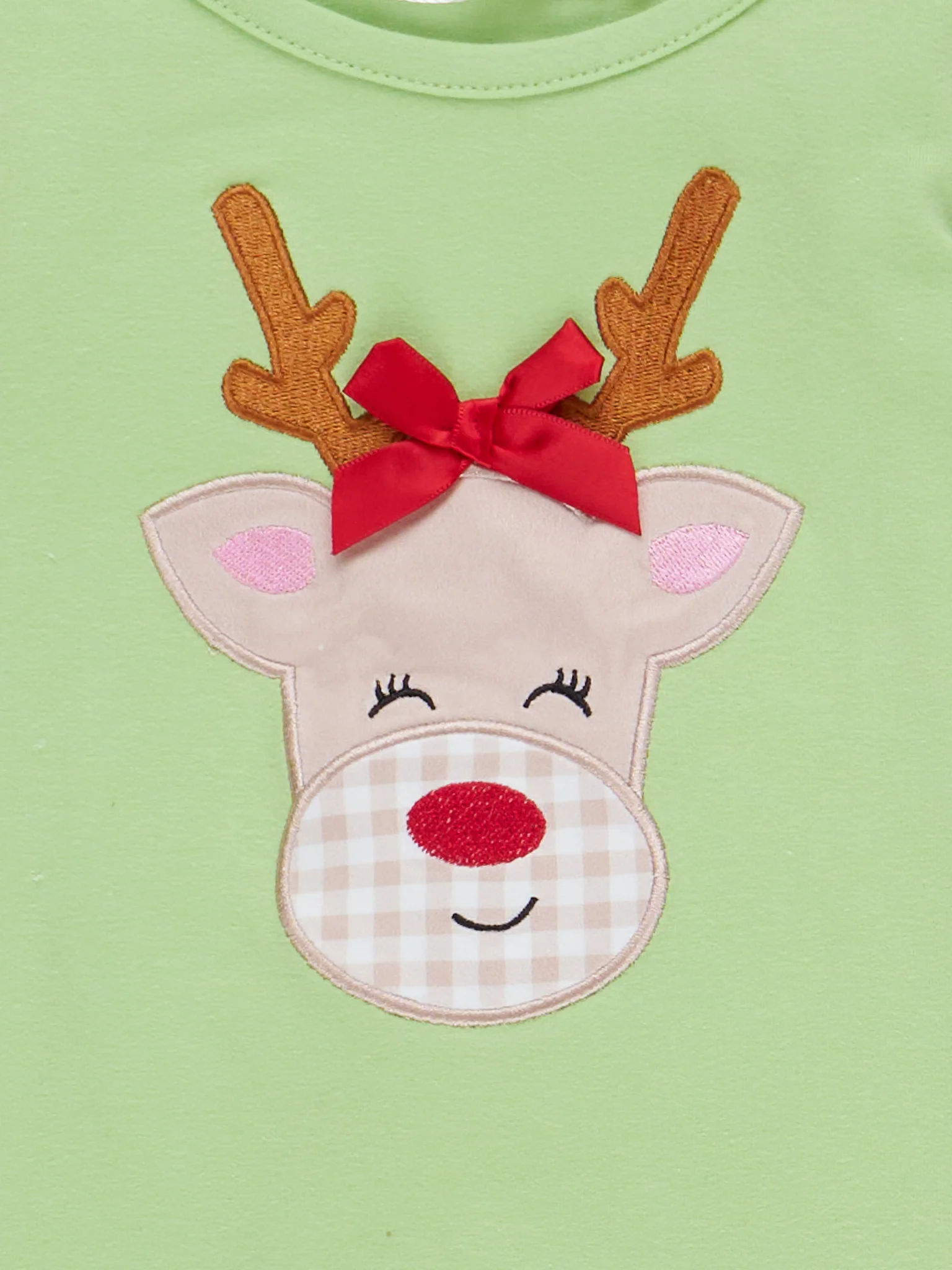 Reindeer Smile Embroidered Ruffle Outfit - Image 3