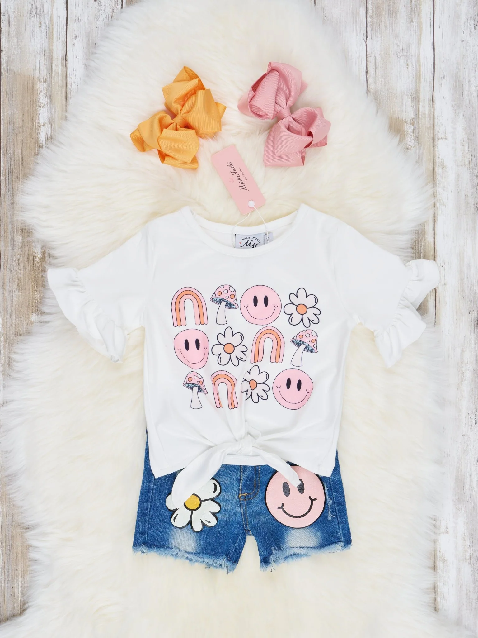 Retro Smiley Denim Outfit