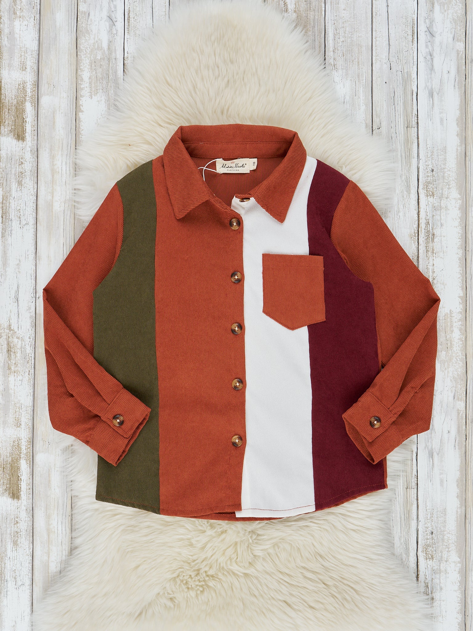 Retro Stripes Pocket Button Up Shirt - Image 3