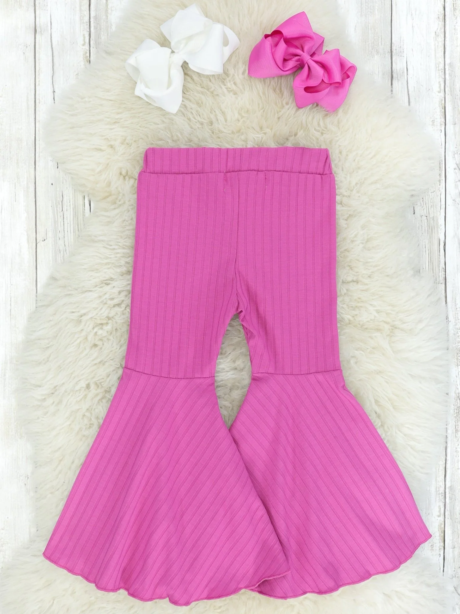 Ribbed Fuchsia Bell Bottoms - Image 2