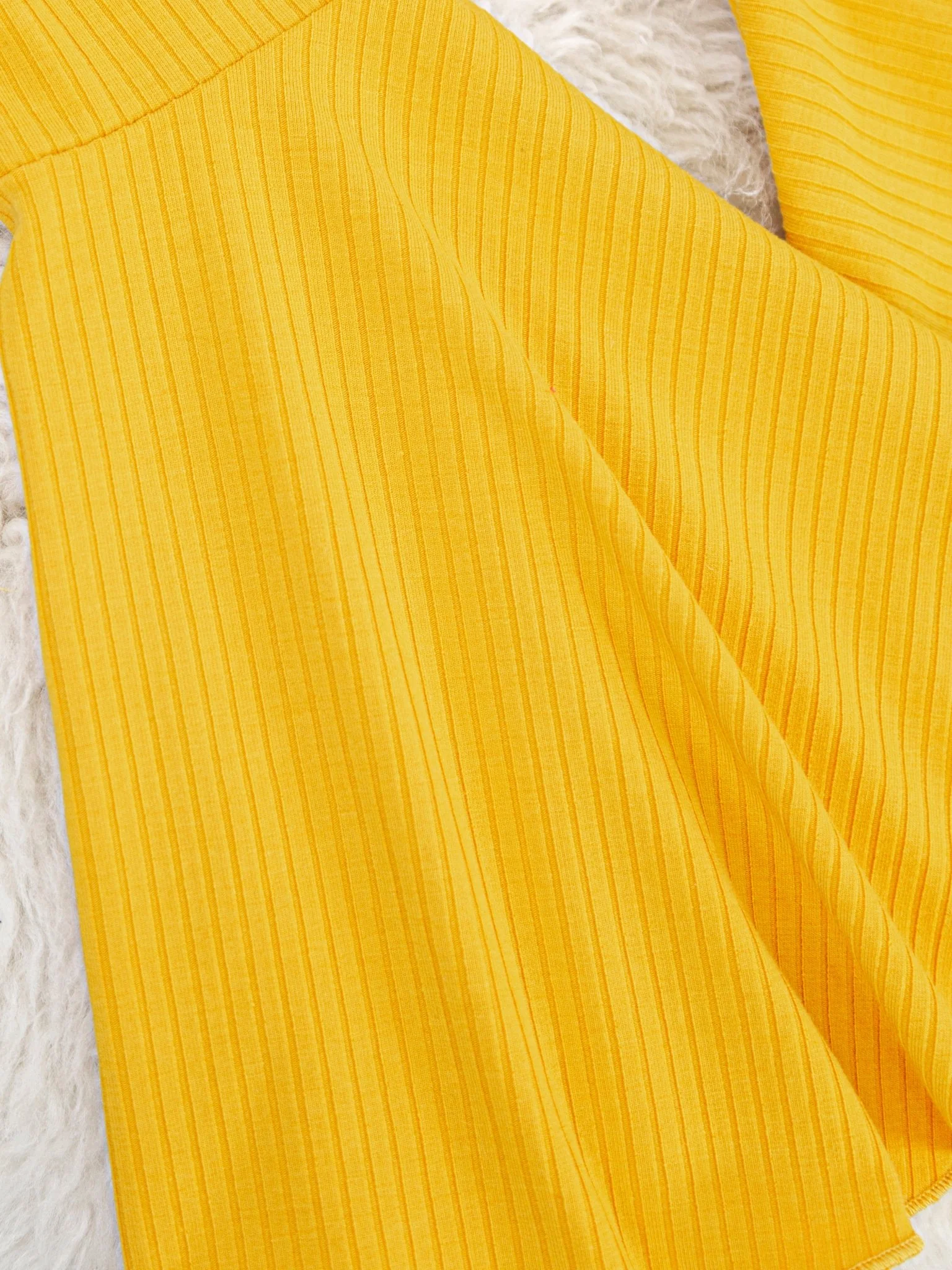 Ribbed Mustard Bell Bottoms - Image 3