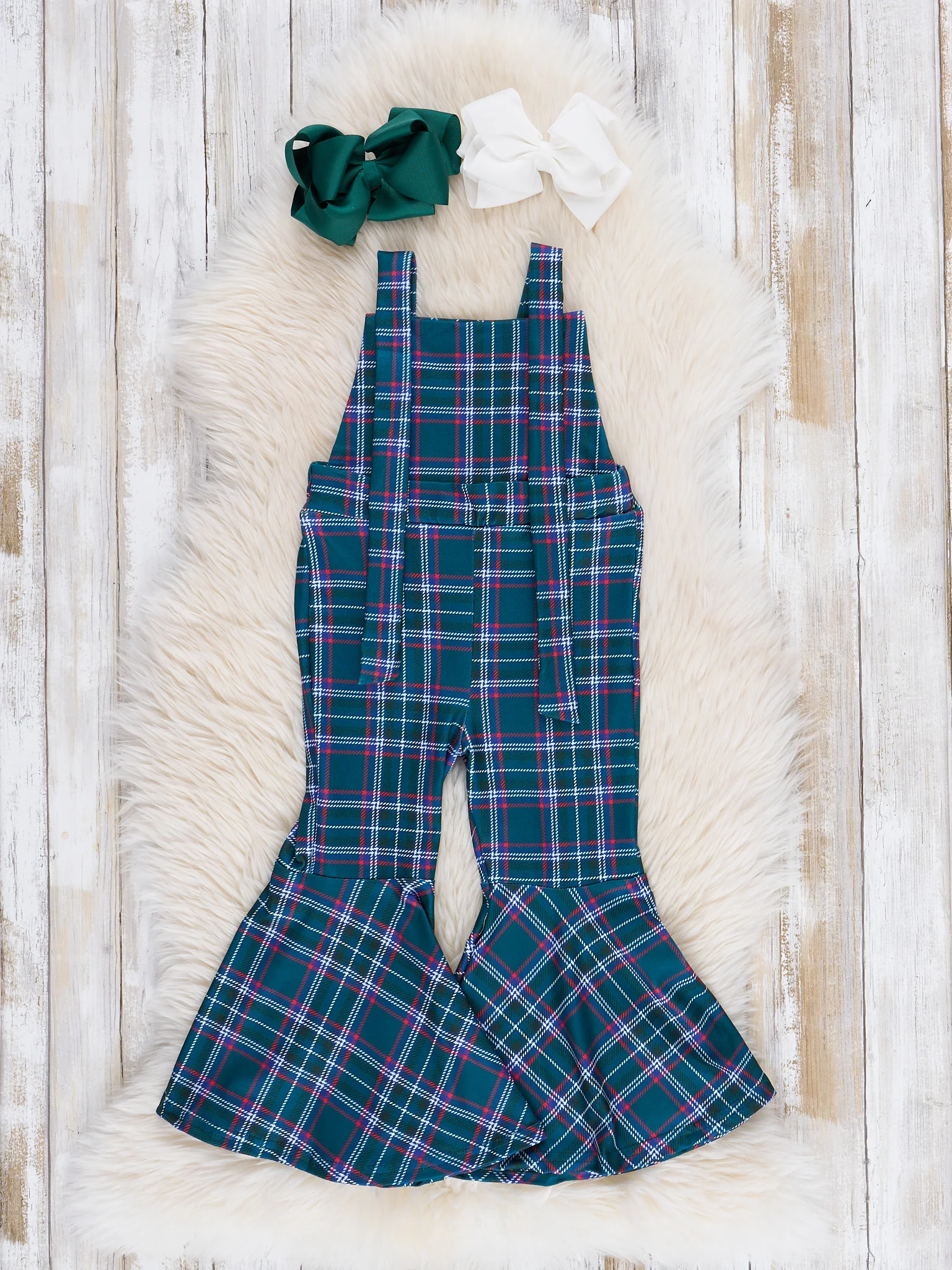Ribbed Puff Sleeves Bell Bottom Overalls Set - Image 11