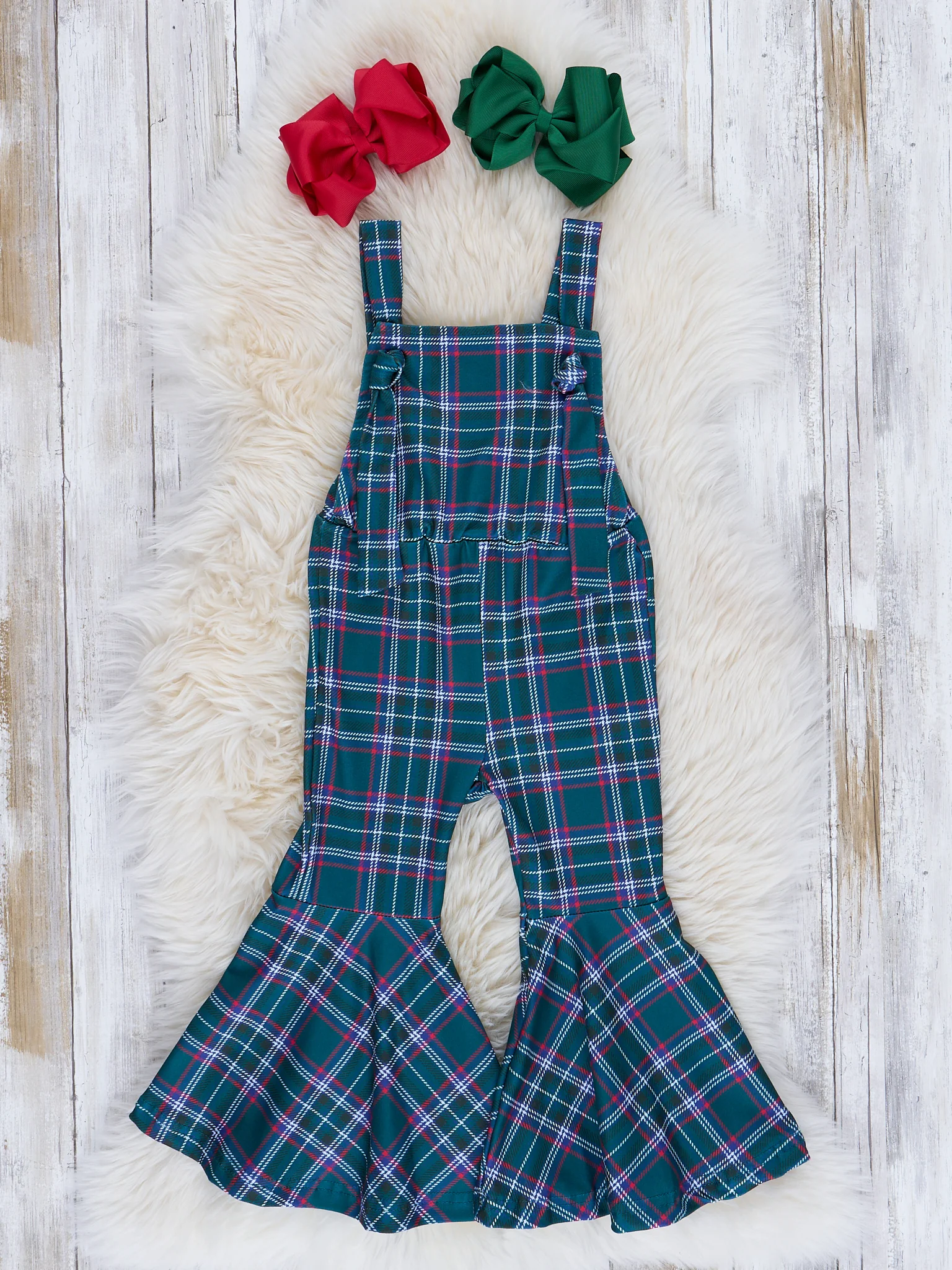 Ribbed Puff Sleeves Bell Bottom Overalls Set - Image 12