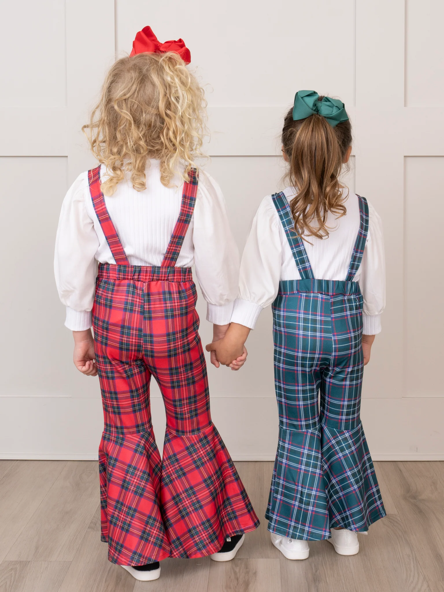 Ribbed Puff Sleeves Bell Bottom Overalls Set - Image 13