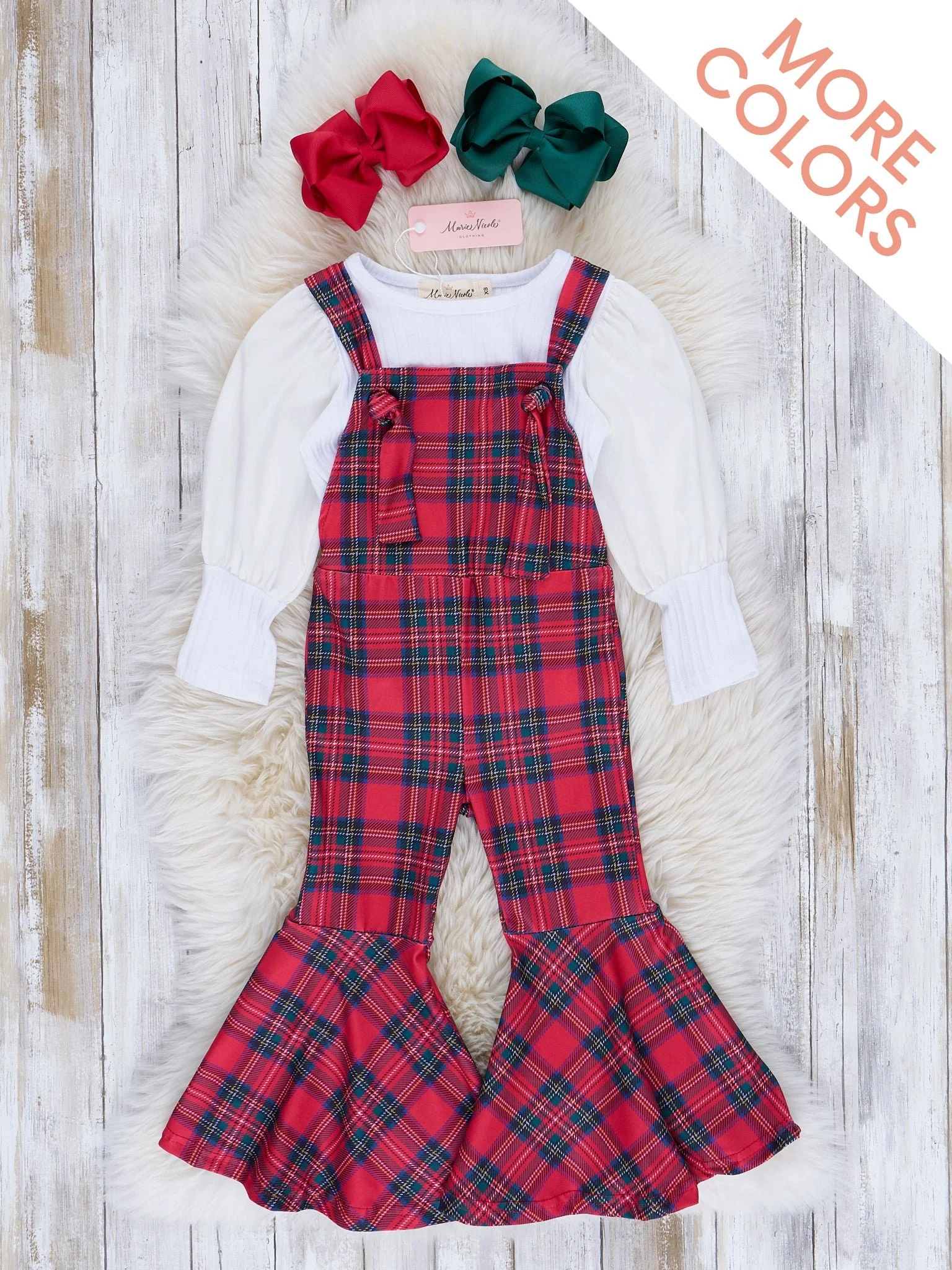 Ribbed Puff Sleeves Bell Bottom Overalls Set - Image 15