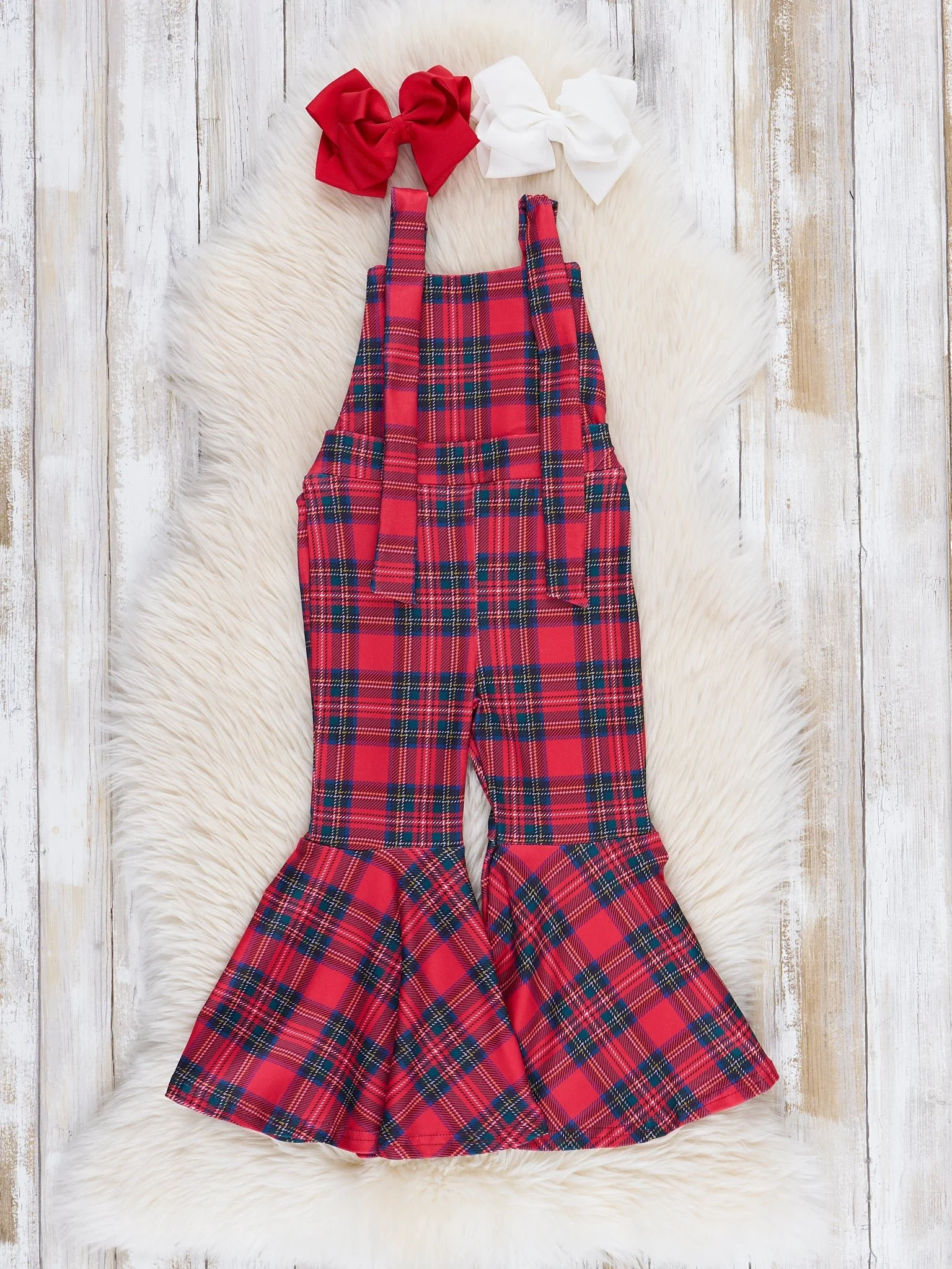 Ribbed Puff Sleeves Bell Bottom Overalls Set - Image 6