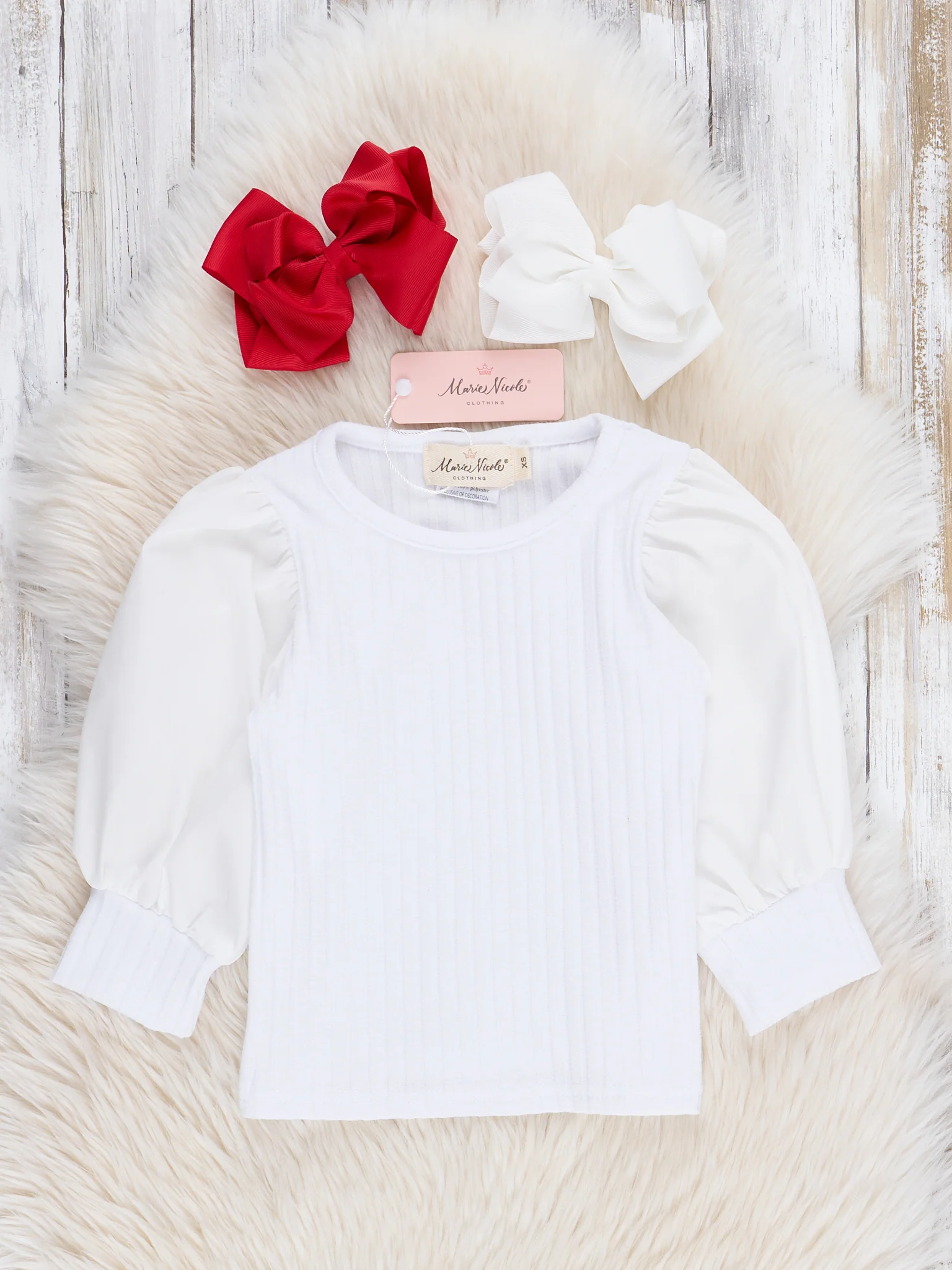 Ribbed Puff Sleeves Bell Bottom Overalls Set - Image 8