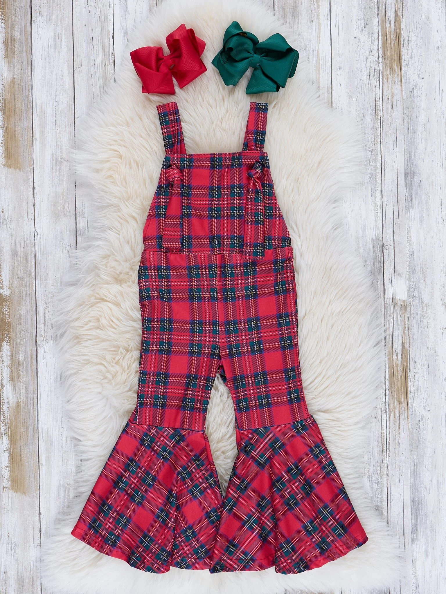 Ribbed Puff Sleeves Bell Bottom Overalls Set - Image 9