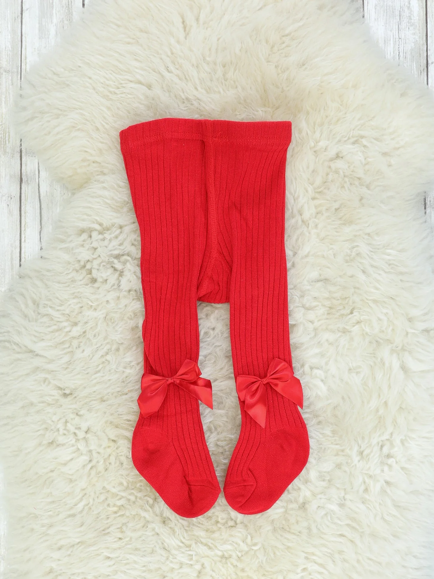 Ribbon Bow Cotton Knitted Tights - 6 Colors Available - Image 42