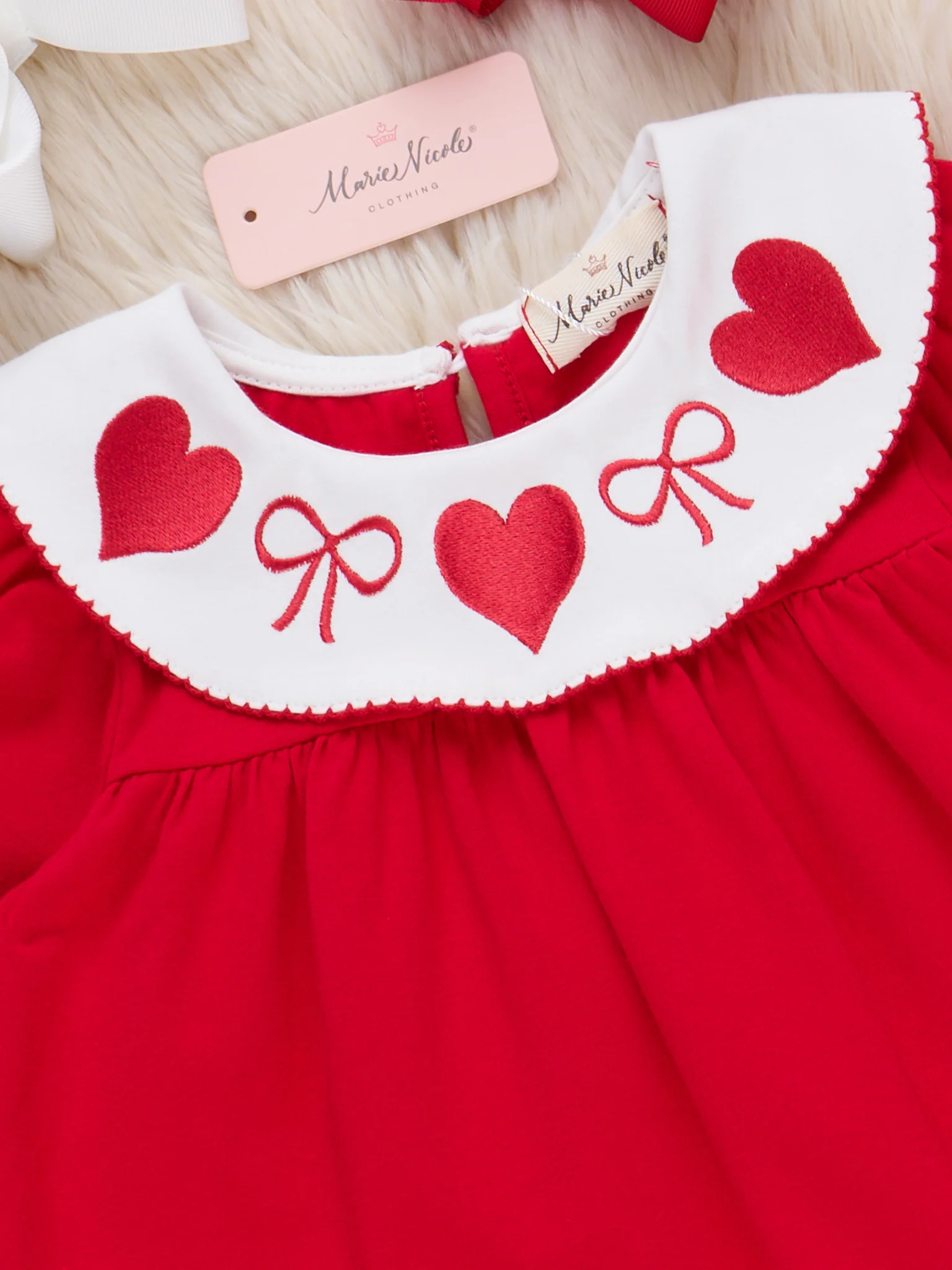 Ribbons & Hearts Embroidered Dress - Image 3