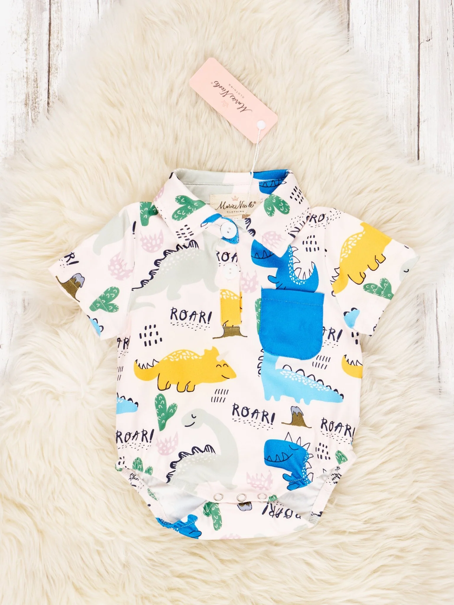 "ROAR" Dino Polo Romper - Image 2