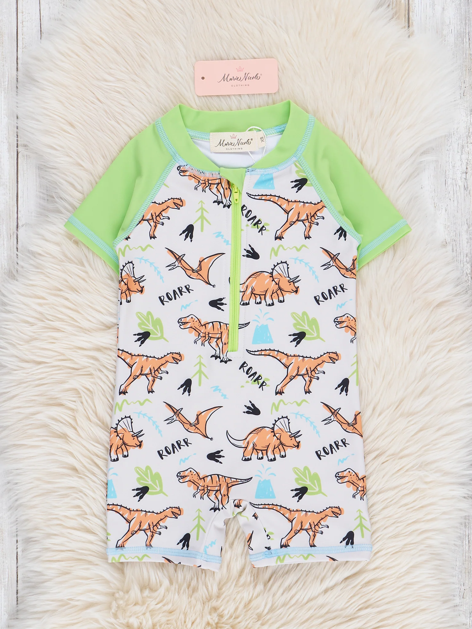 Roaring Around Boys Rashguard Swimsuit
