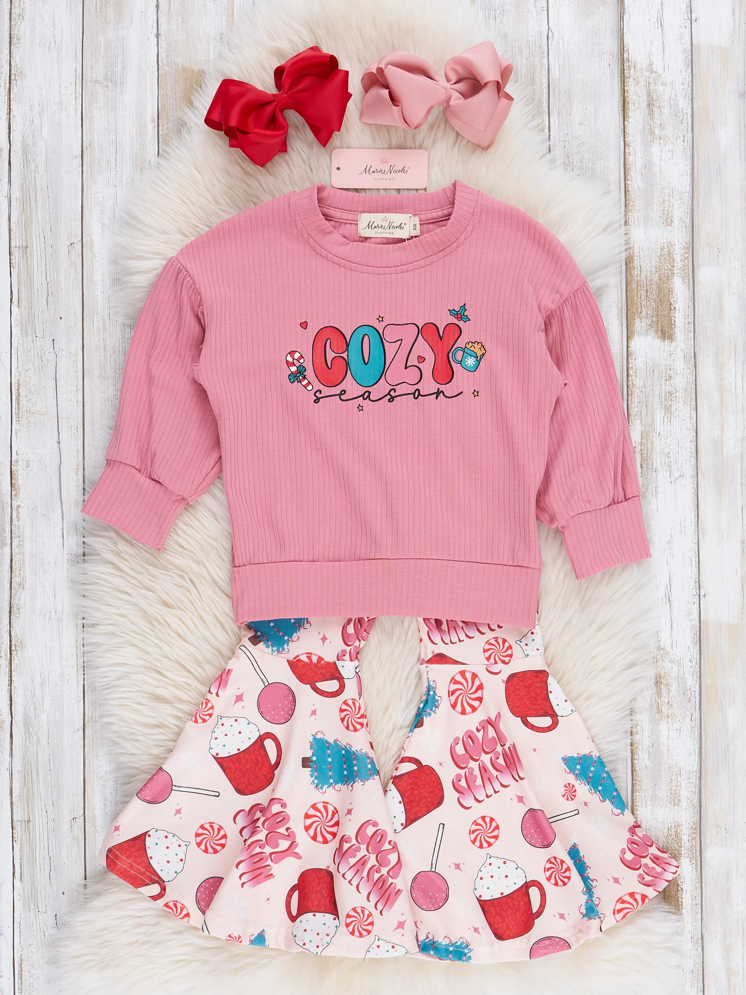 Rose "Cozy Vibes" Bell Bottoms Outfit - Image 2