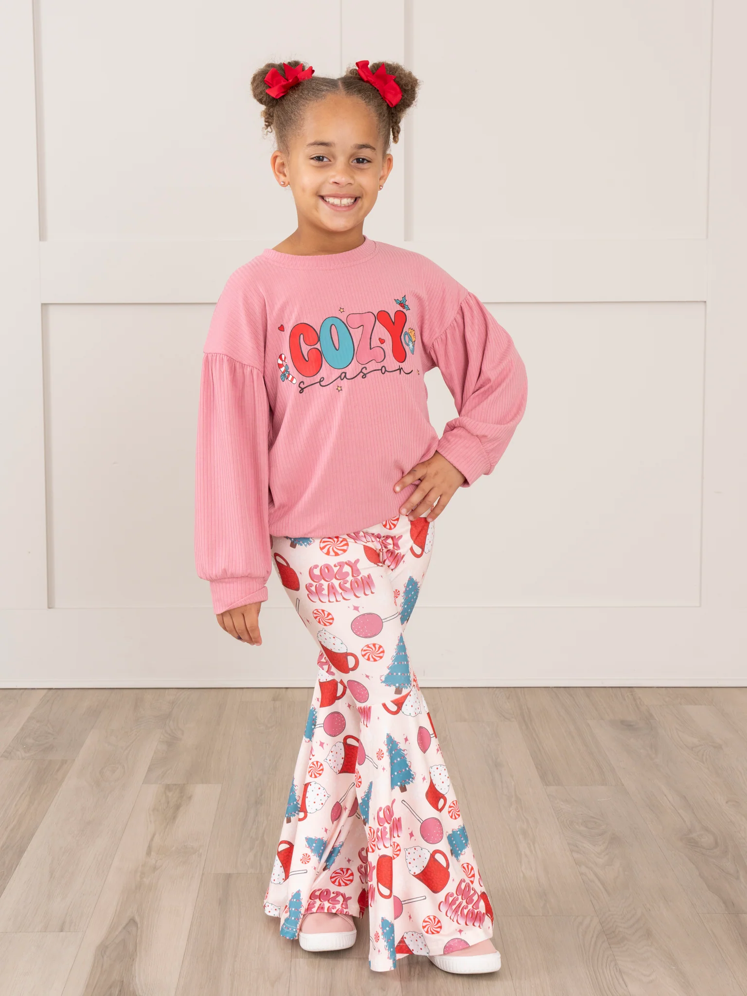 Rose "Cozy Vibes" Bell Bottoms Outfit - Image 4