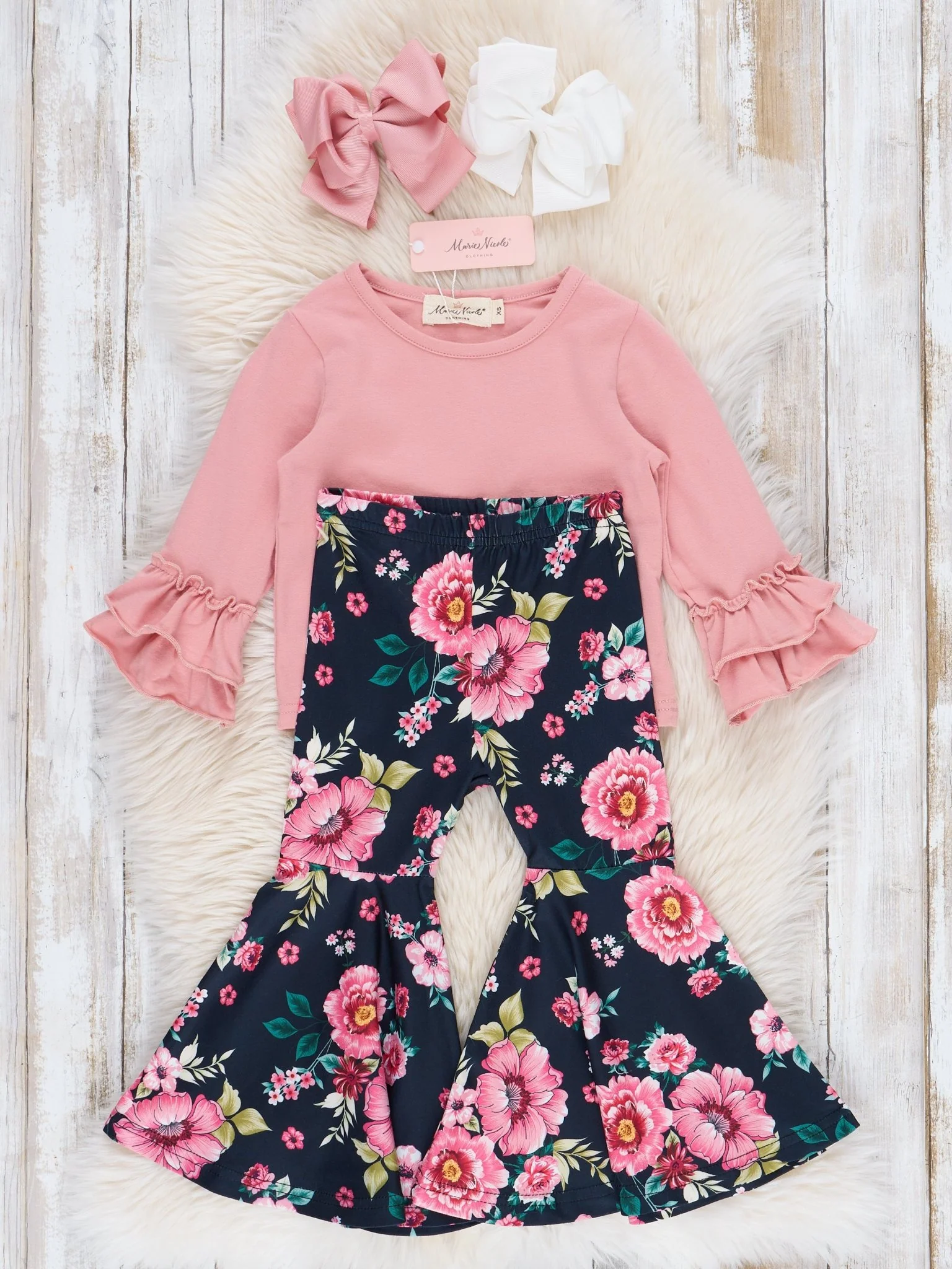 Pink Garden Bell Bottoms 3 Piece Set - Image 4