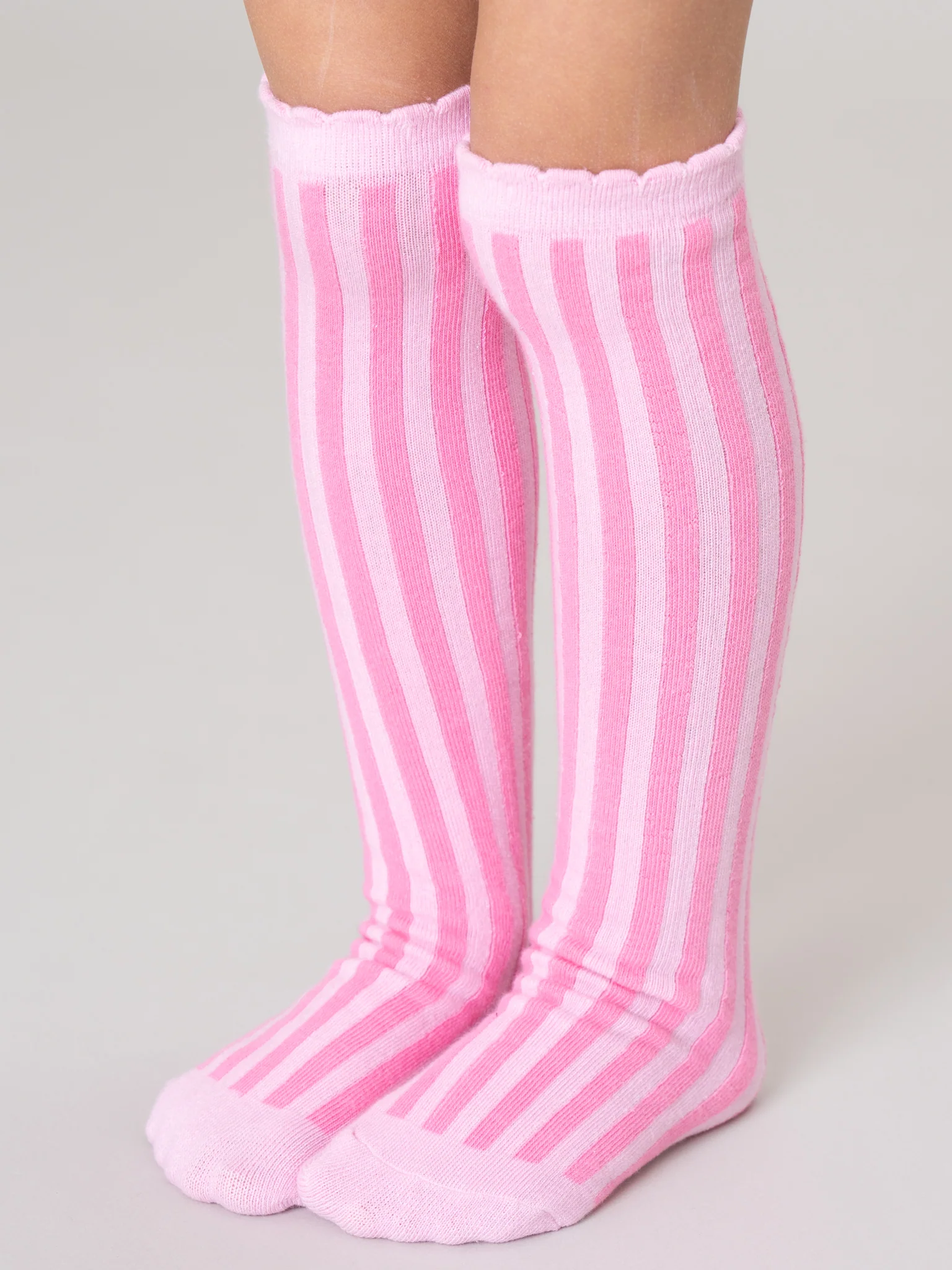 Rose Quartz Striped Knee Socks