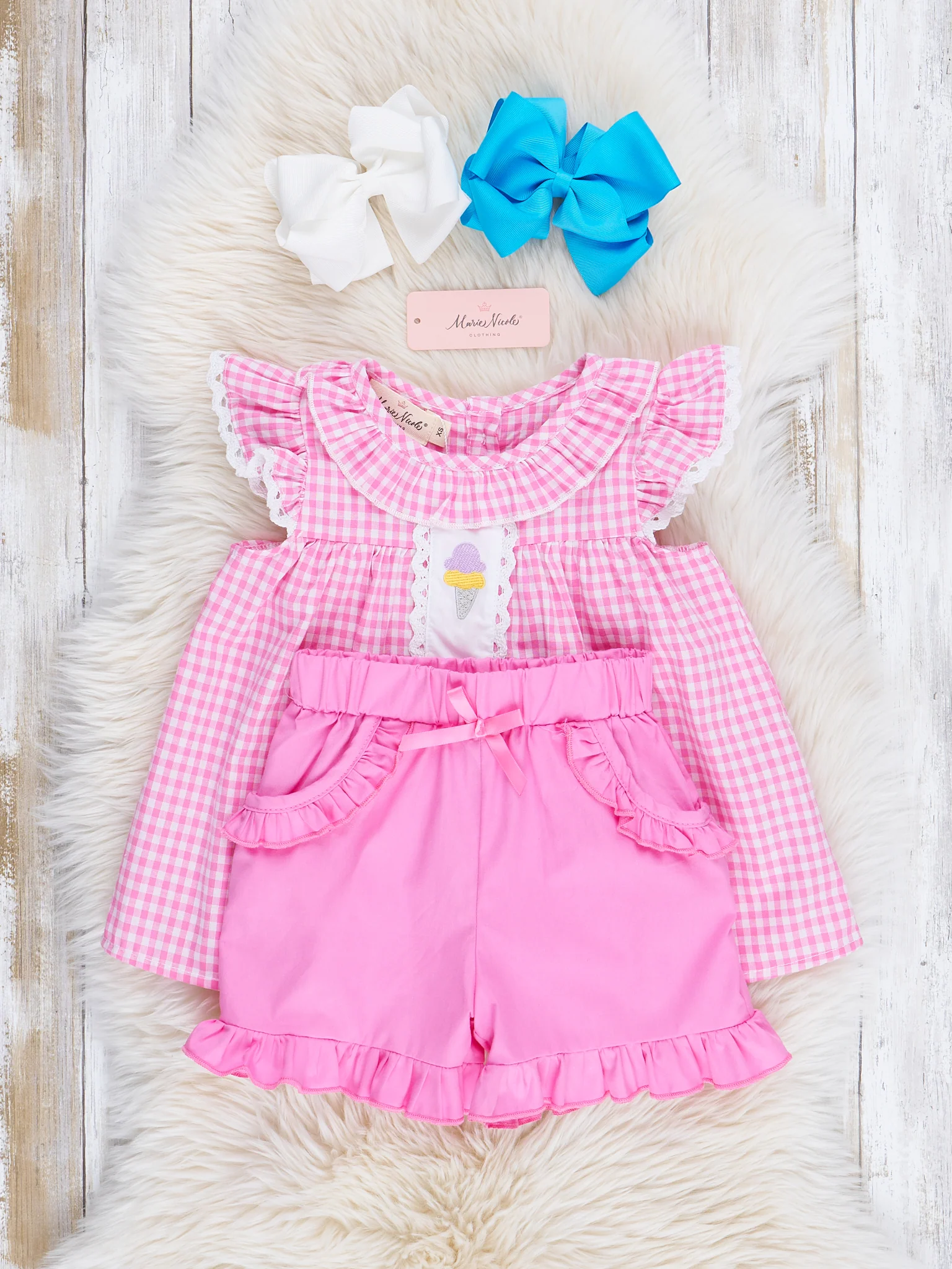 Rose Sweet Treats Embroidered Plaid Outfit - Image 2