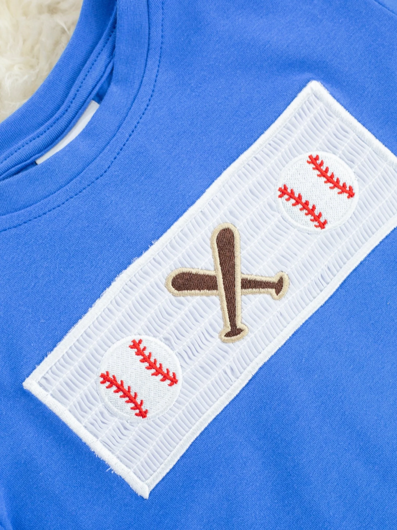 Royal Blue Smocked Baseball Shirt - Image 2