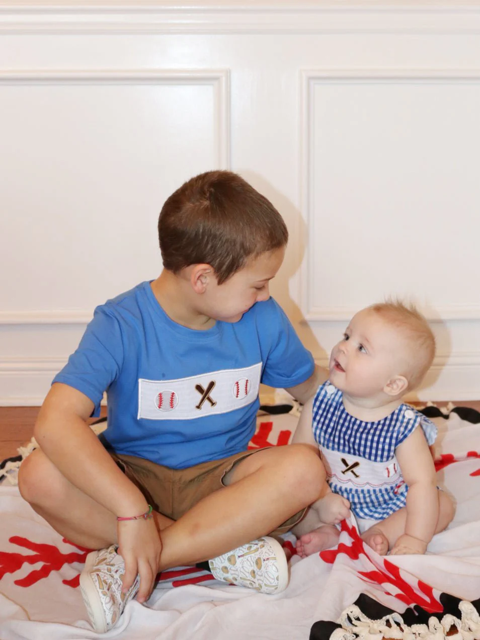 Royal Blue Smocked Baseball Shirt - Image 3