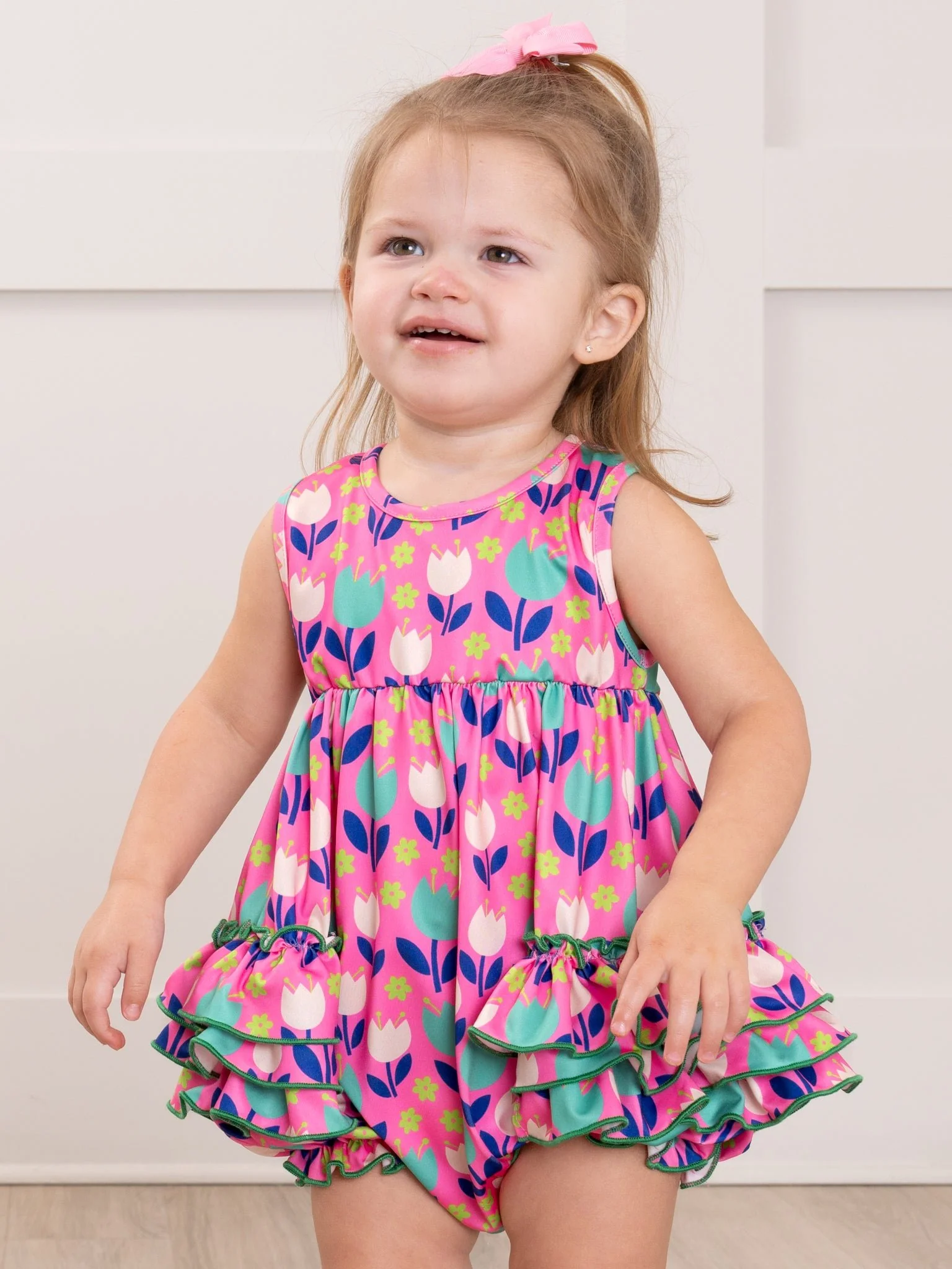 Ruffle Bubble Romper - Tulip - Image 6