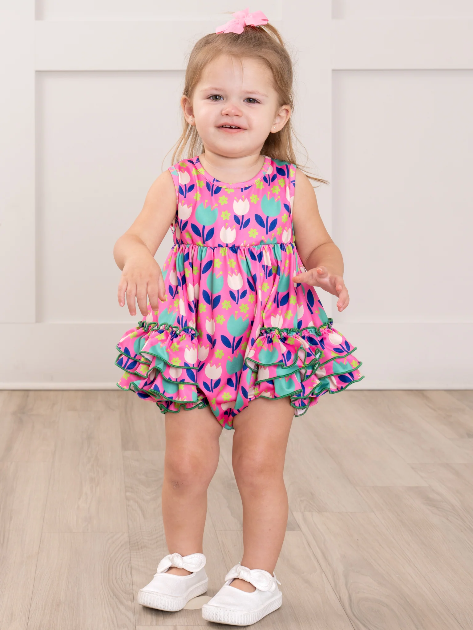 Ruffle Bubble Romper - Tulip - Image 7