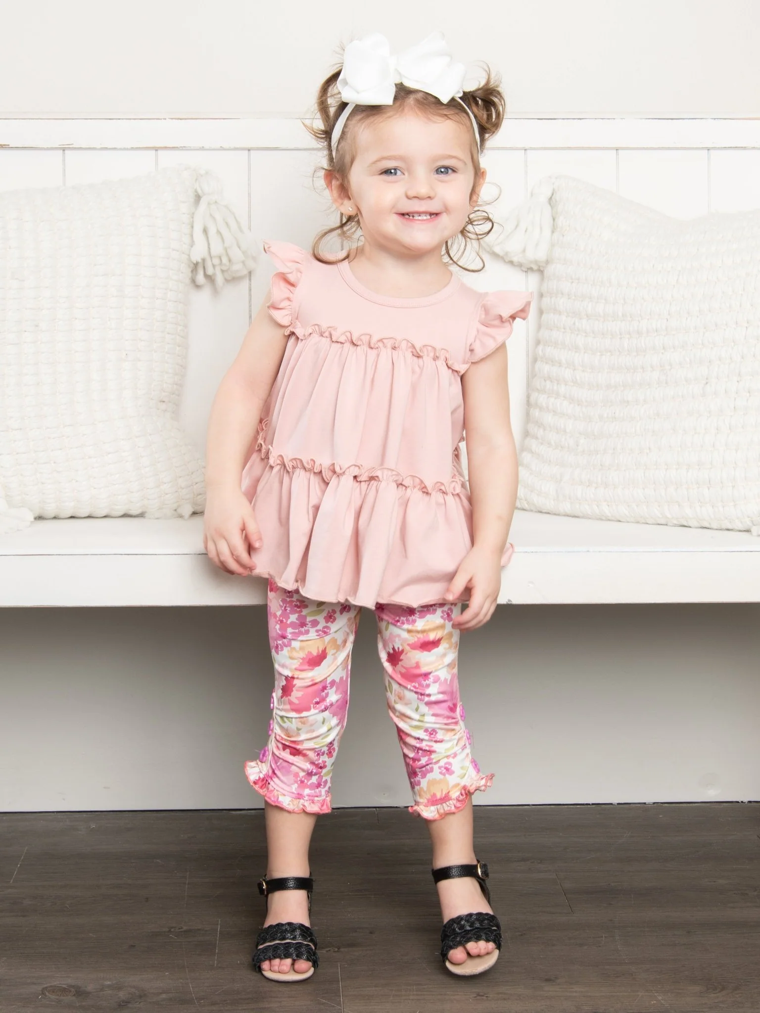 Ruffle Capris - Pink Peony - Image 3