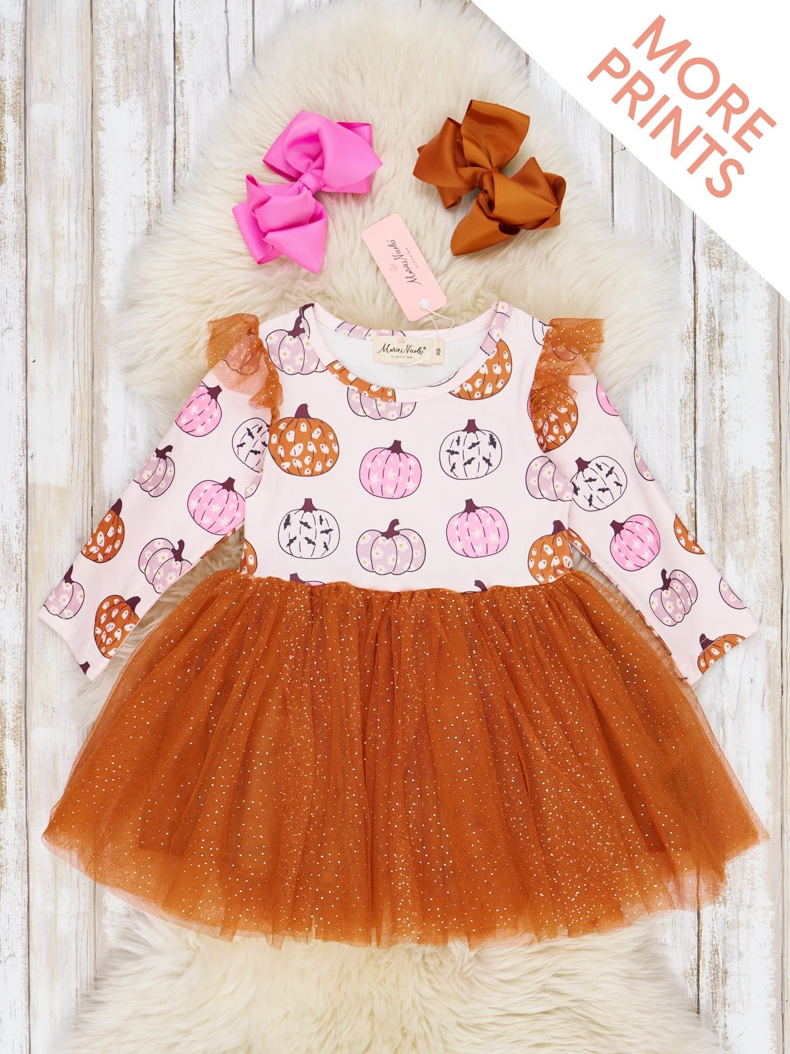 Ruffle Pumpkin Halloween Tulle Dresses